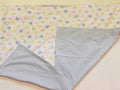 Pastel baby duck print flannel blanket with blue flannel backing