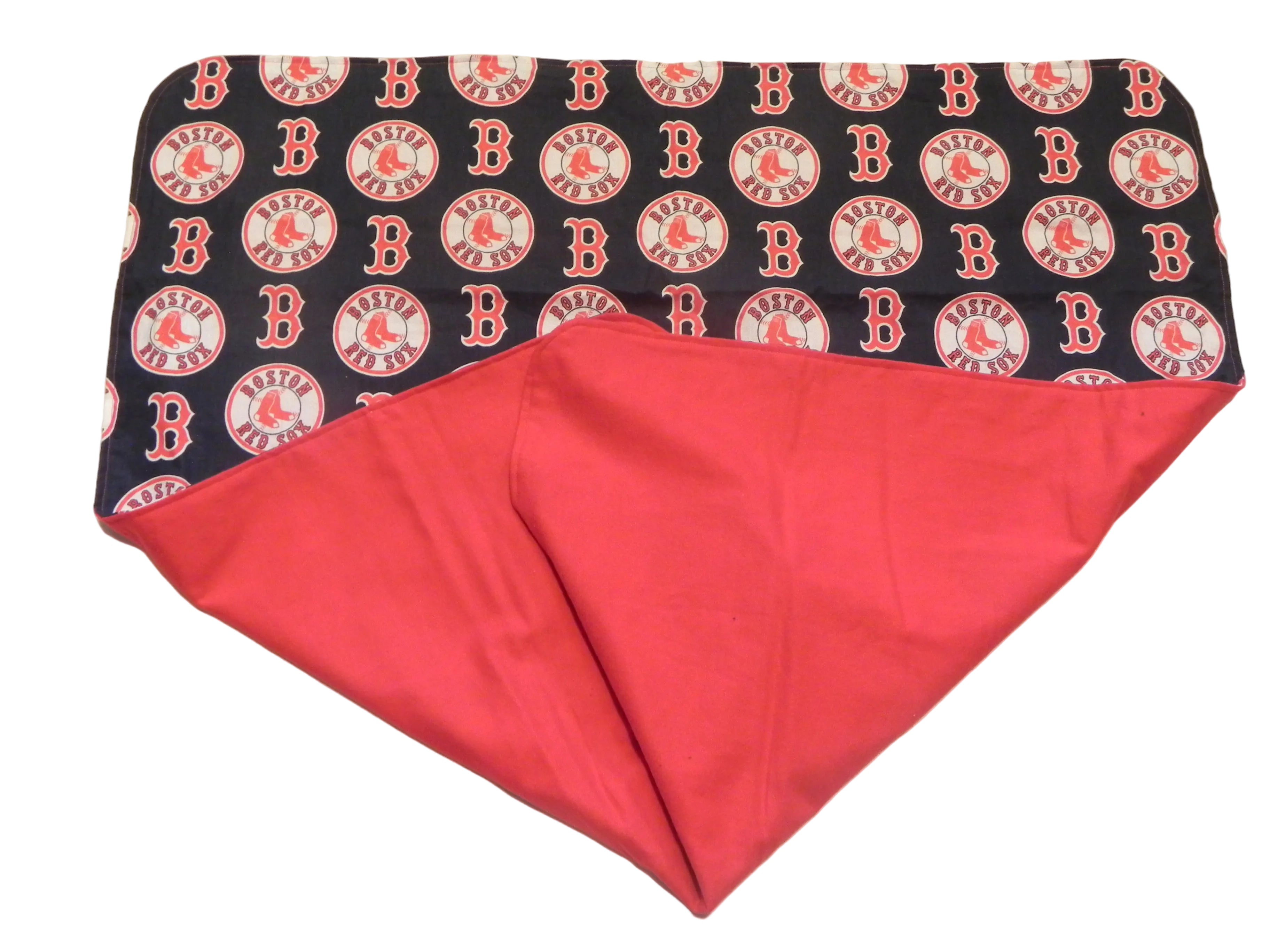 Handmade MLB Boston Red Sox Baby Blanket or Adult Lap Throw Blue