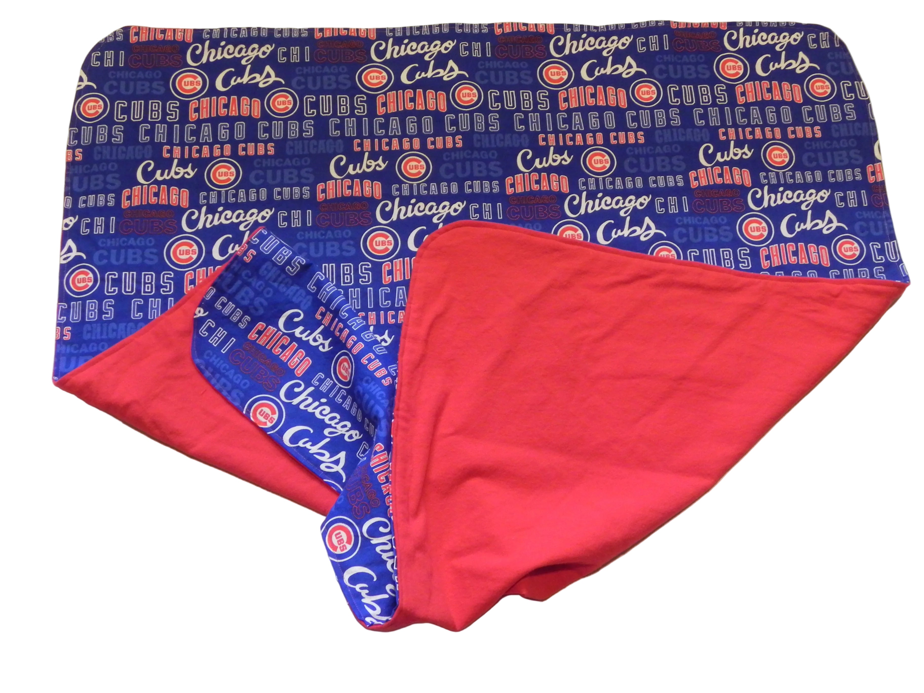 Handmade MLB Chicago Cubs Baby Blanket or Adult Lap Throw Cotton
