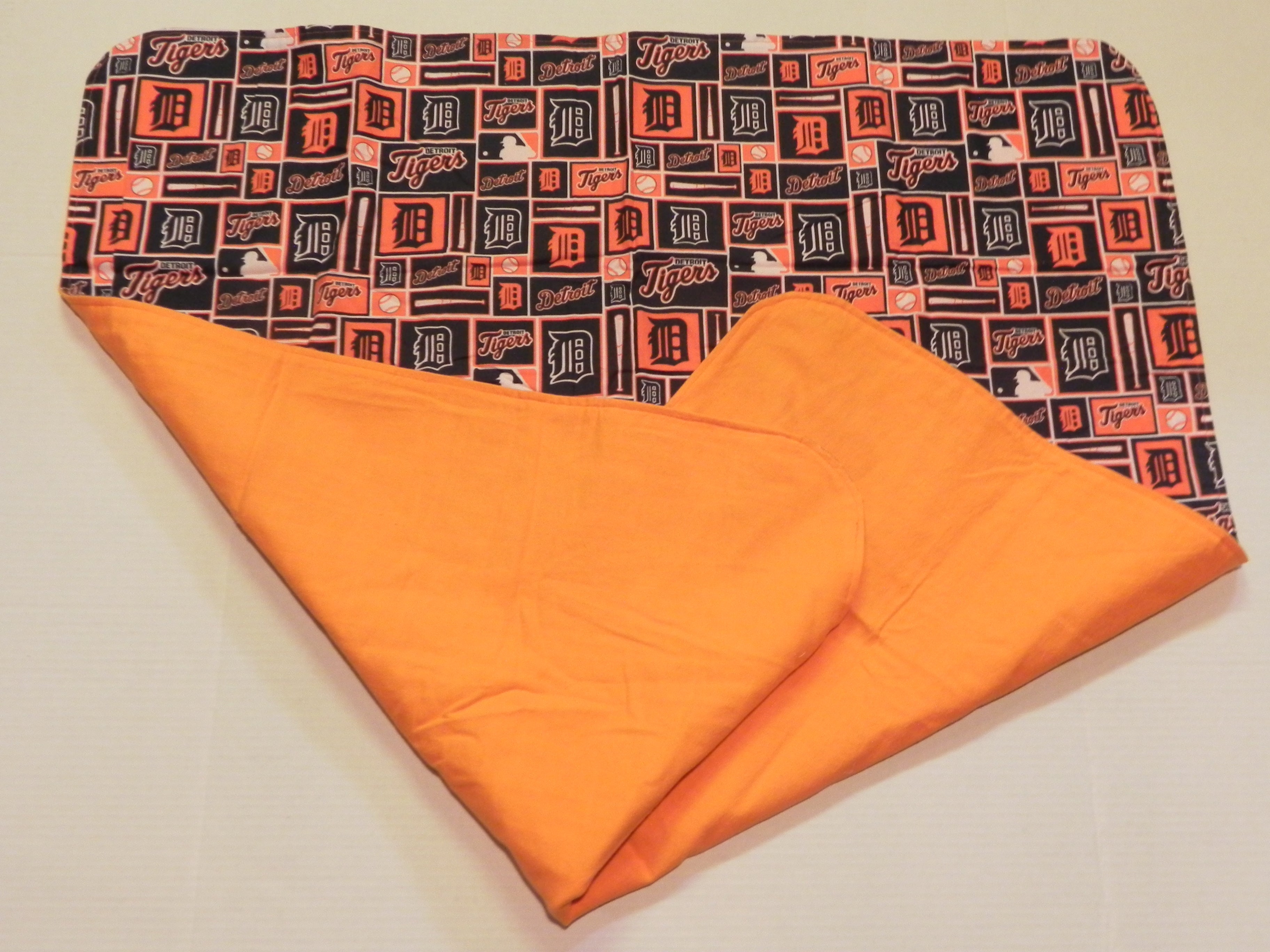 Handmade MLB Detroit Tigers Baby Blanket or Adult Lap Throw