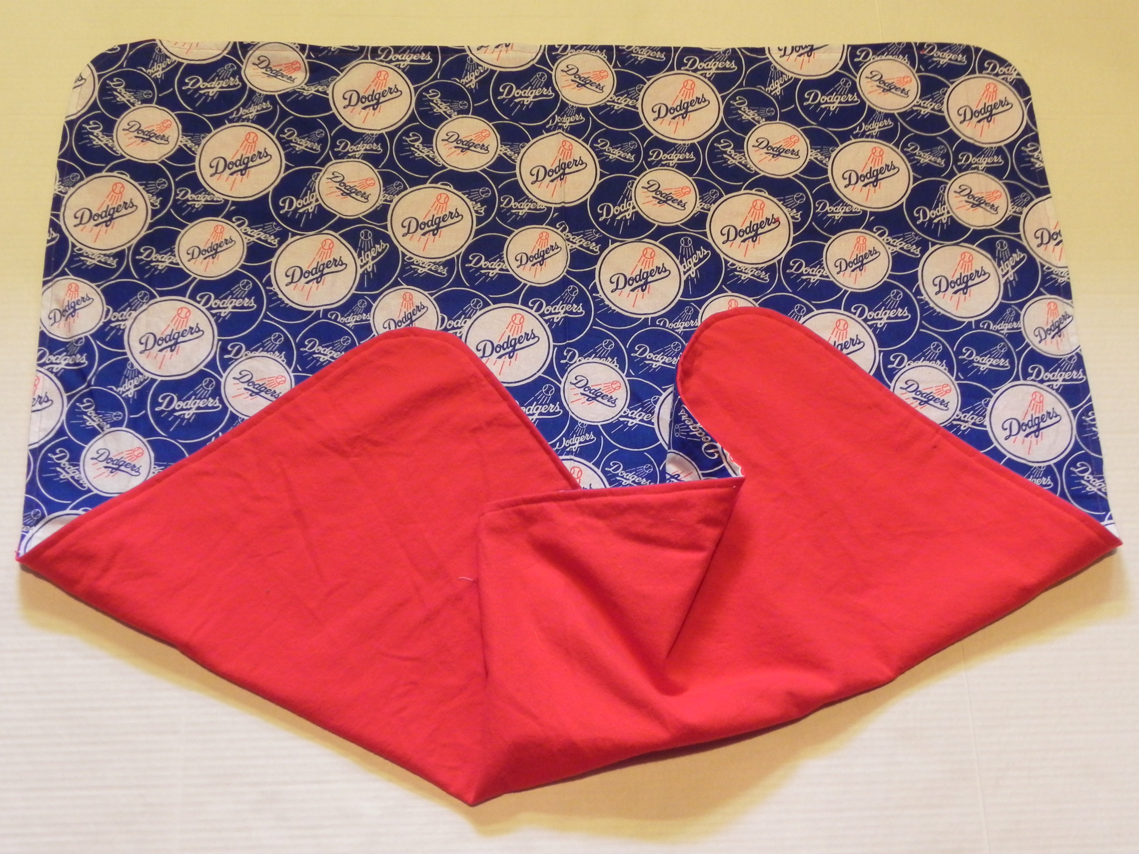 Handmade MLB Los Angeles Dodgers Baby Blanket or Adult Lap Throw