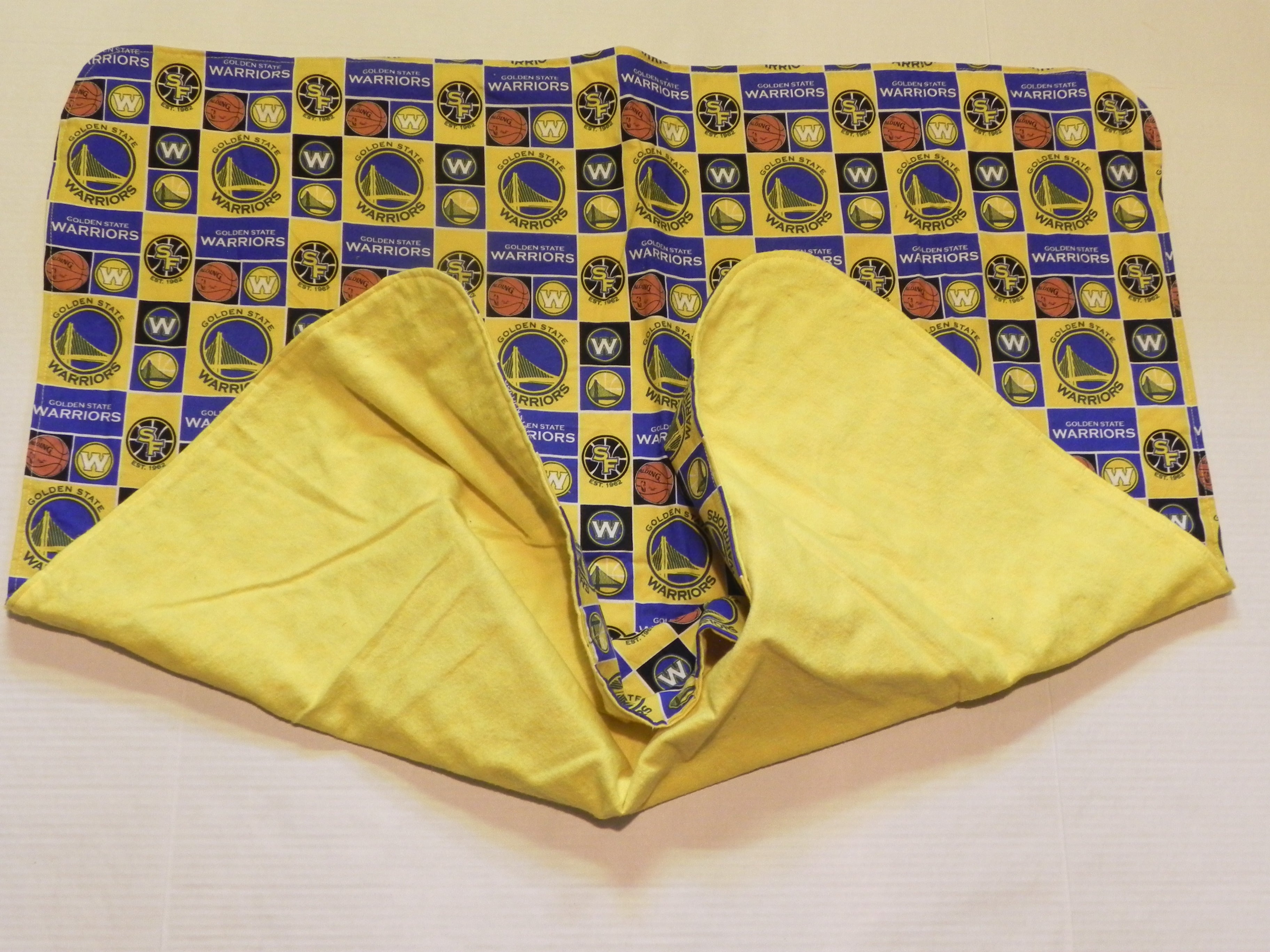 Handmade NBA Golden State Warriors Baby Blanket or Adult Lap Throw