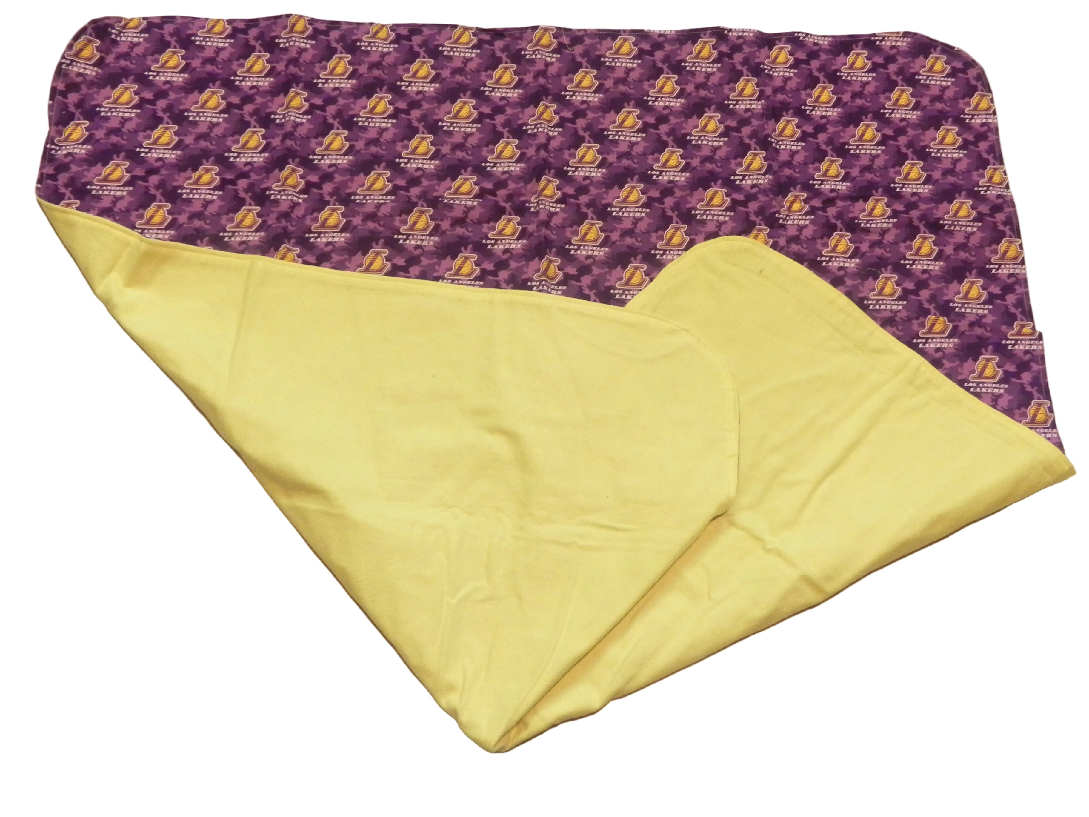Handmade NBA Los Angeles Lakers Baby Blanket or Adult Lap Throw Yellow