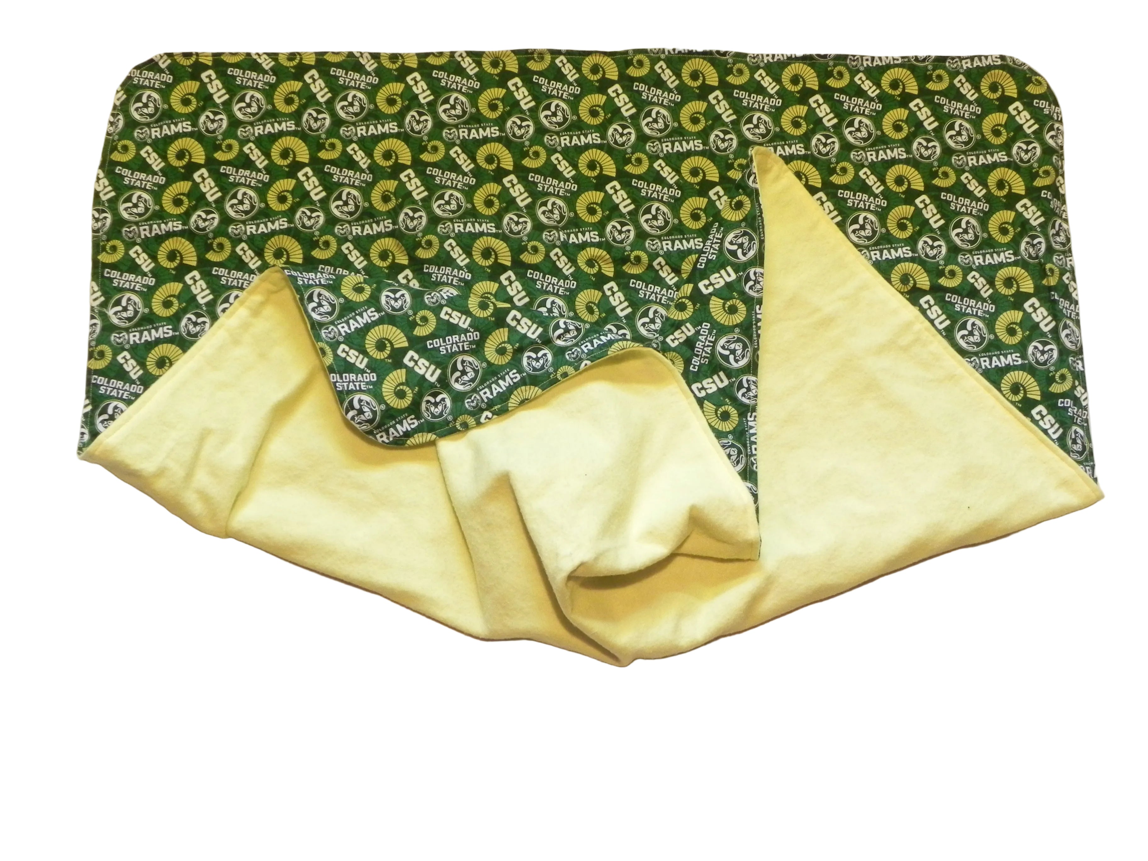 Handmade NCAA Colorado State Rams Baby Blanket or Adult Lap Throw