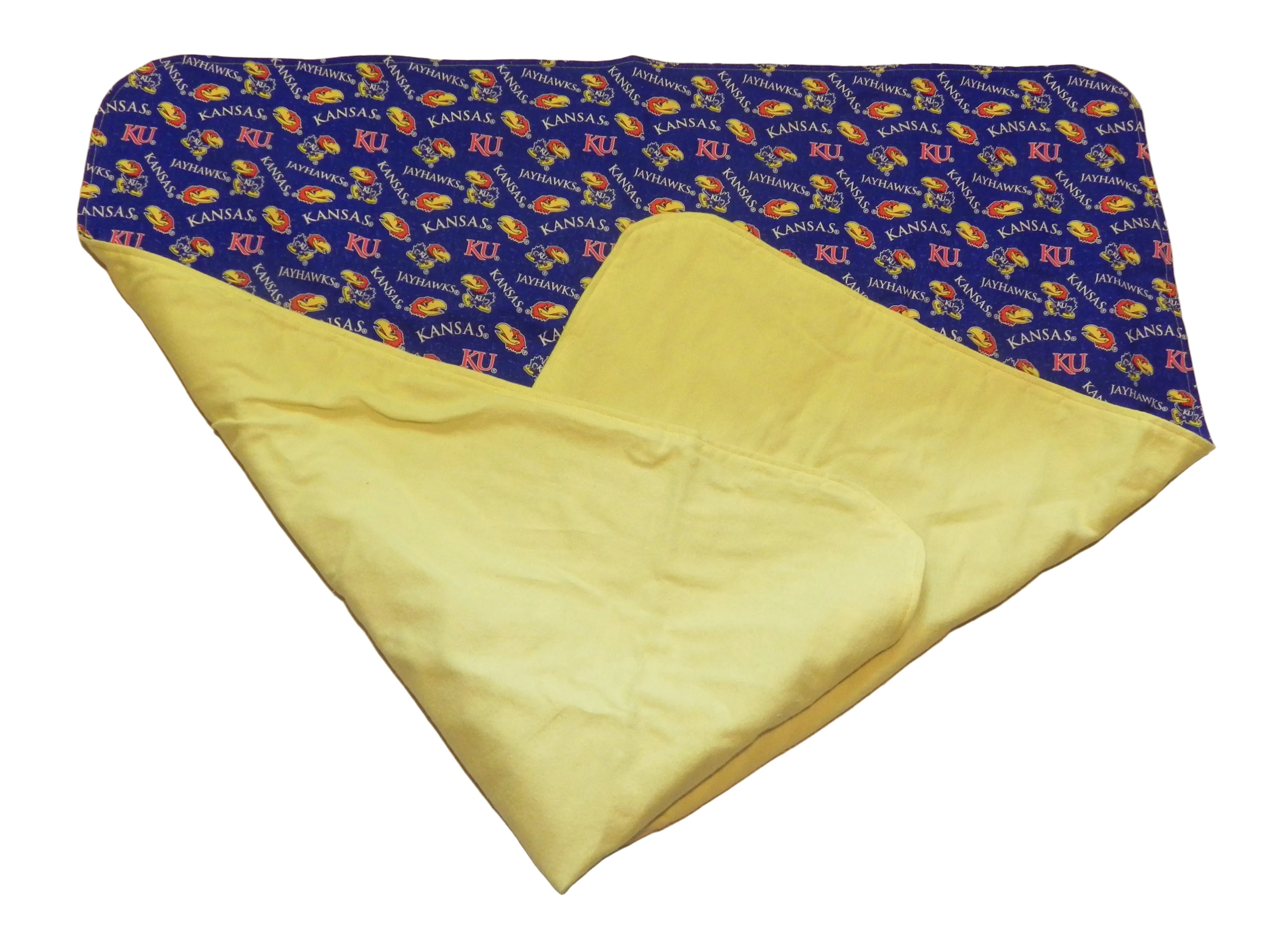 Handmade NCAA Kansas Jayhawks Baby Blanket or Adult Lap Throw