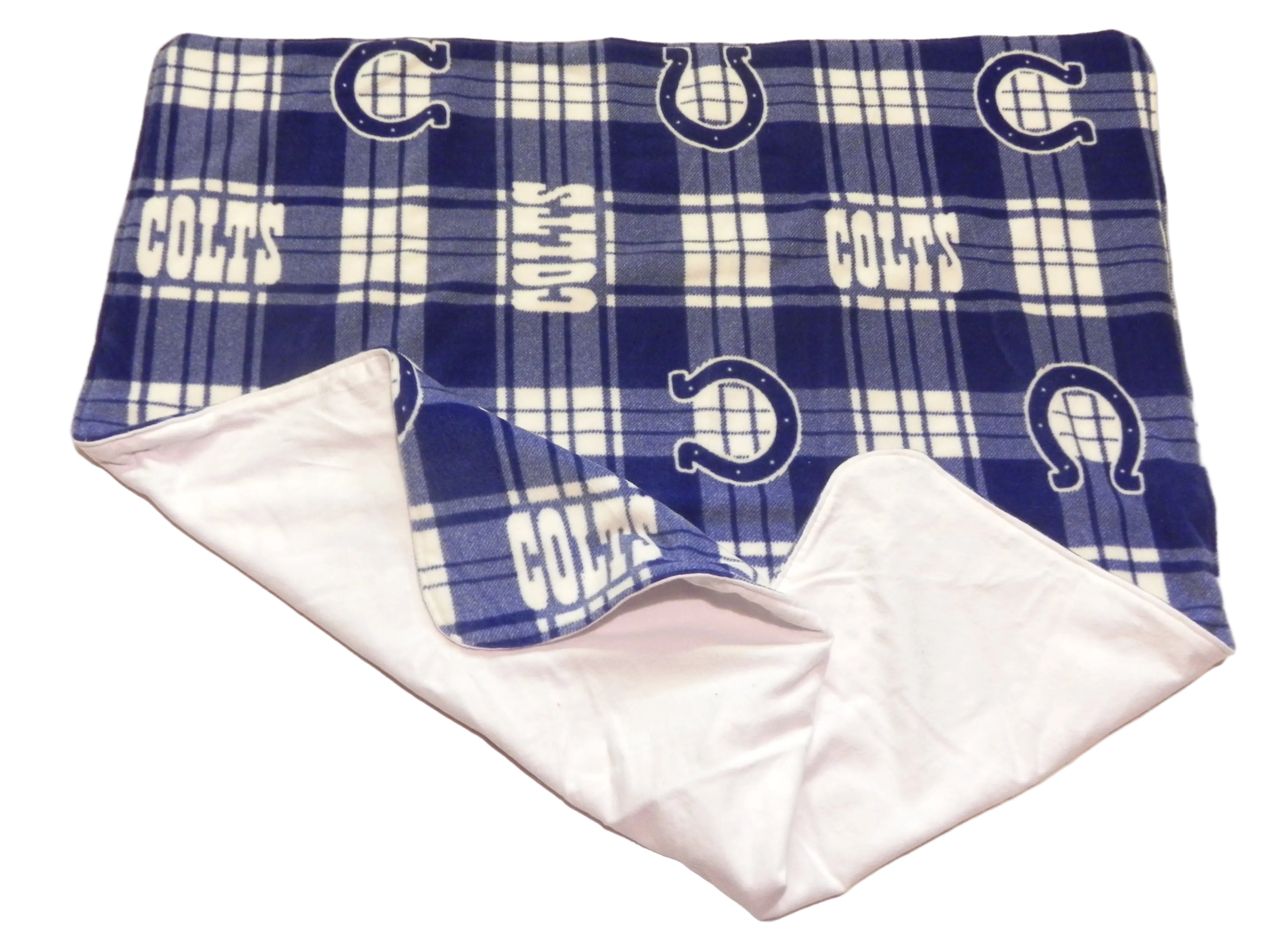 Handmade NFL Indianapolis Colts Fleece Baby Blanket - Adult Lap Throw