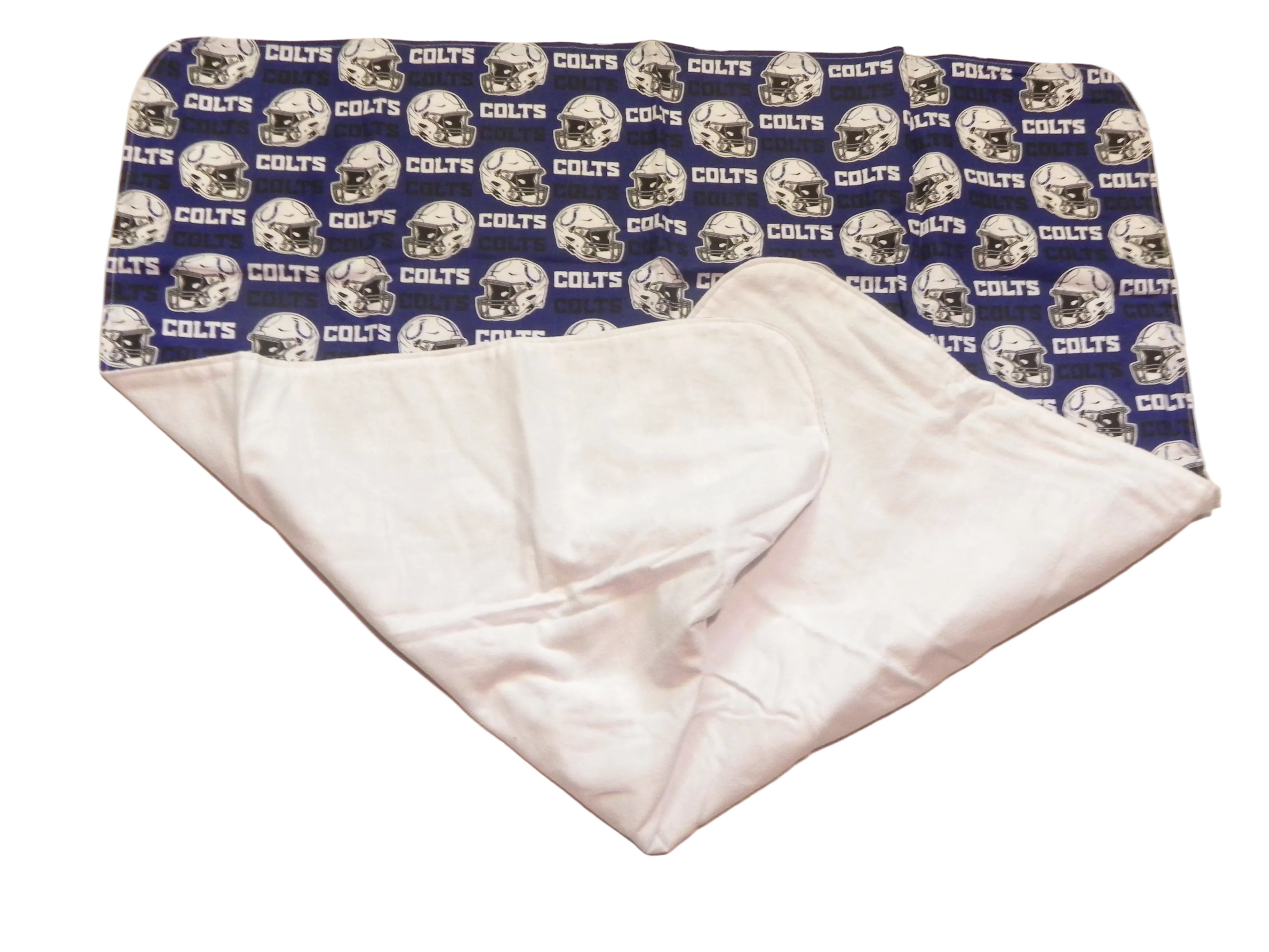 Handmade NFL Indianapolis Colts Baby Blanket or Adult Lap Throw