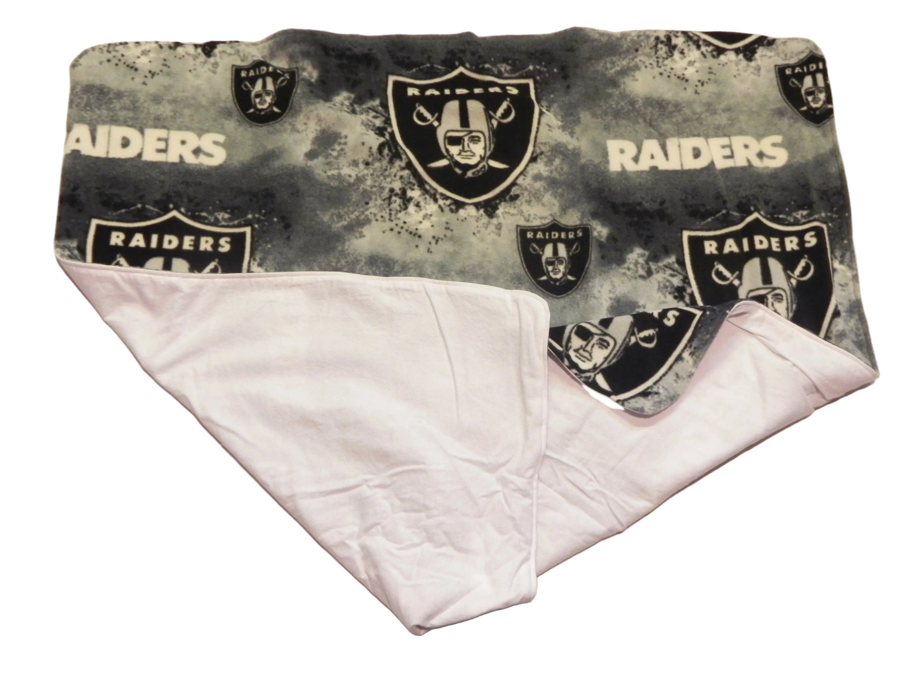 Handmade NFL Las Vegas Raiders Fleece Baby Blanket or Adult Lap Throw