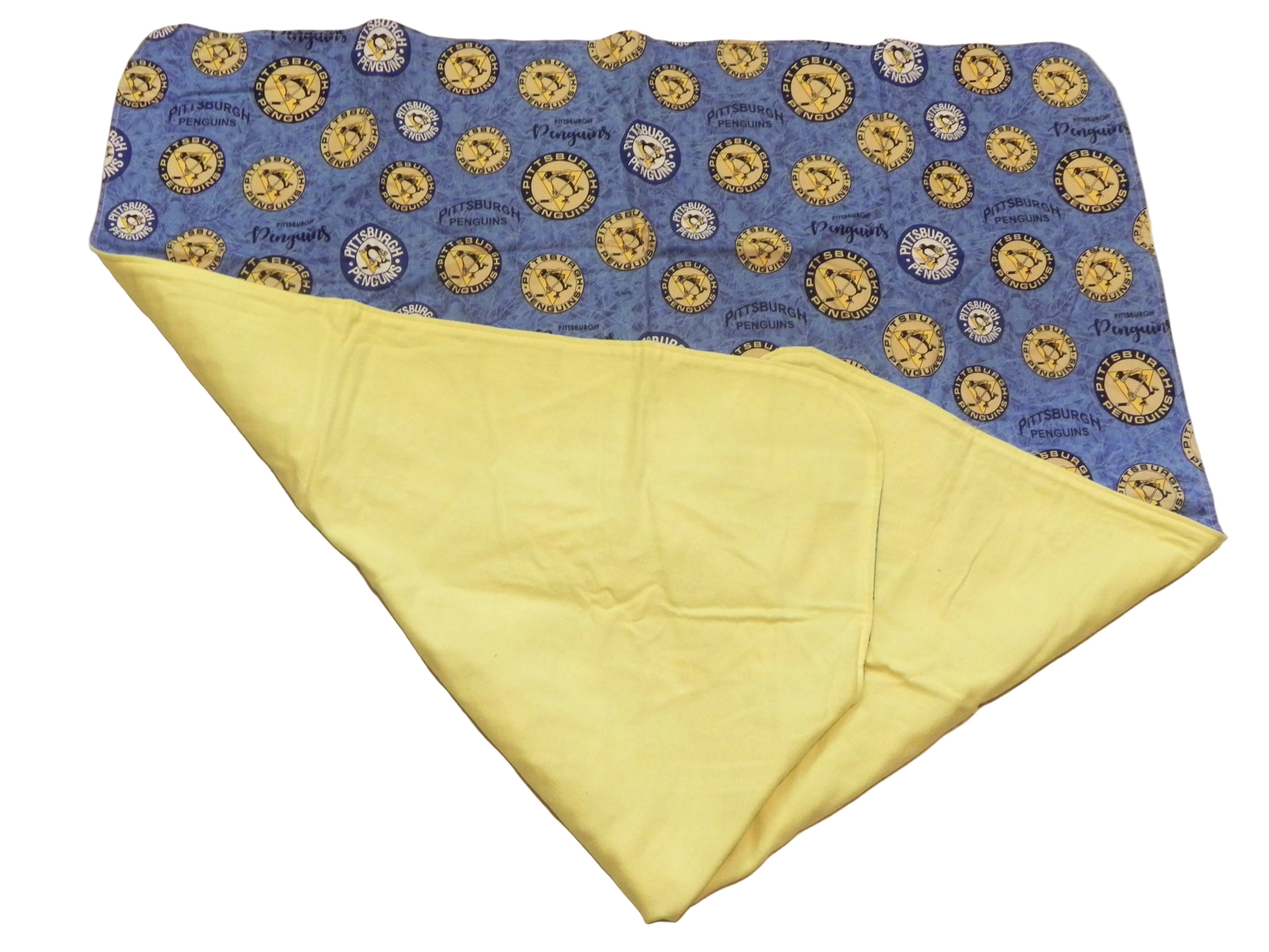 Handmade NHL Pittsburgh Penguins Baby Blanket or Adult Lap Throw