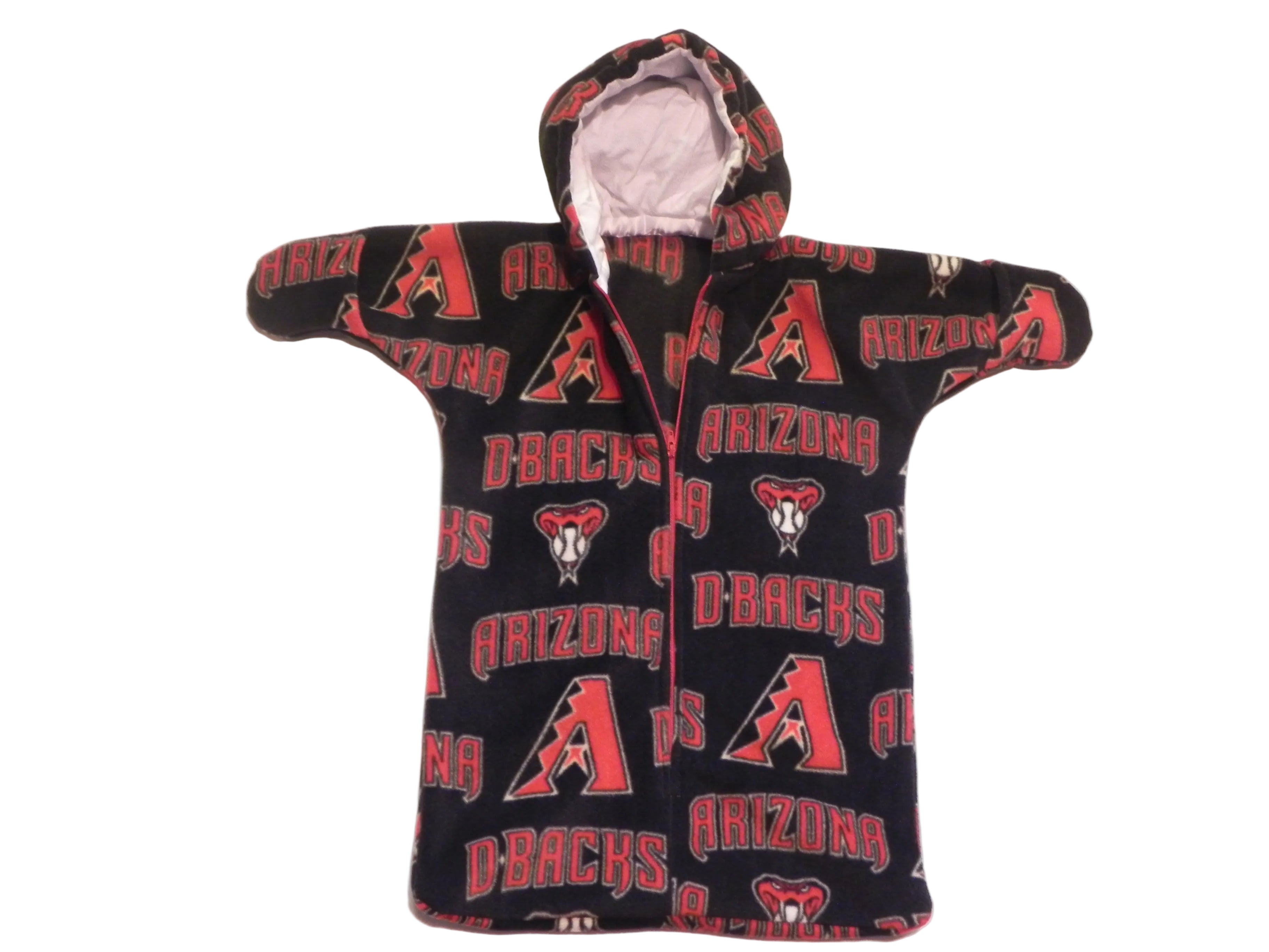 Handmade Arizona Diamondbacks Printed Fleece Baby Bunting Coat 0-6M
