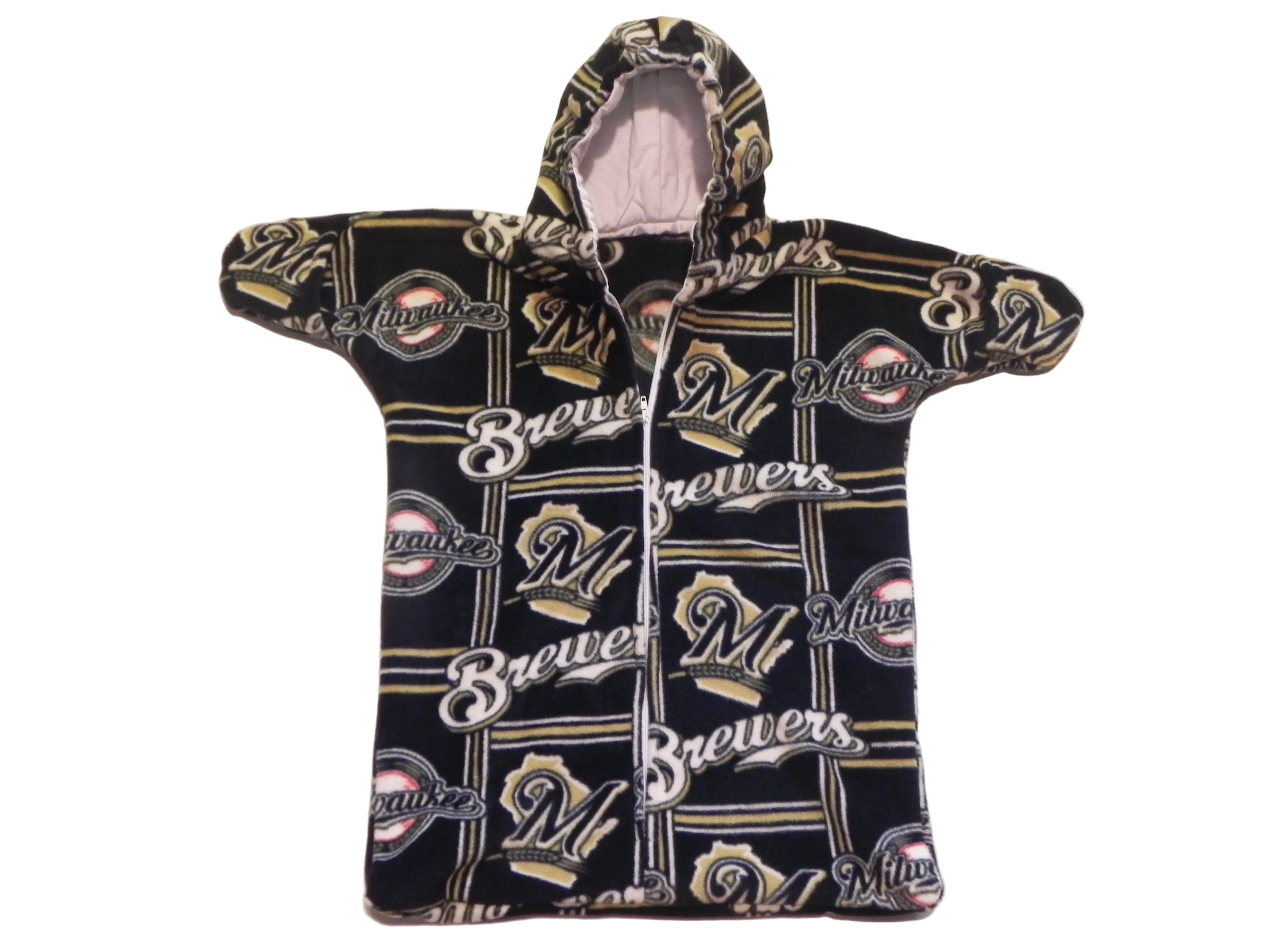 Handmade Milwaukee Brewers Printed Fleece Baby Bunting Coat 0-6M