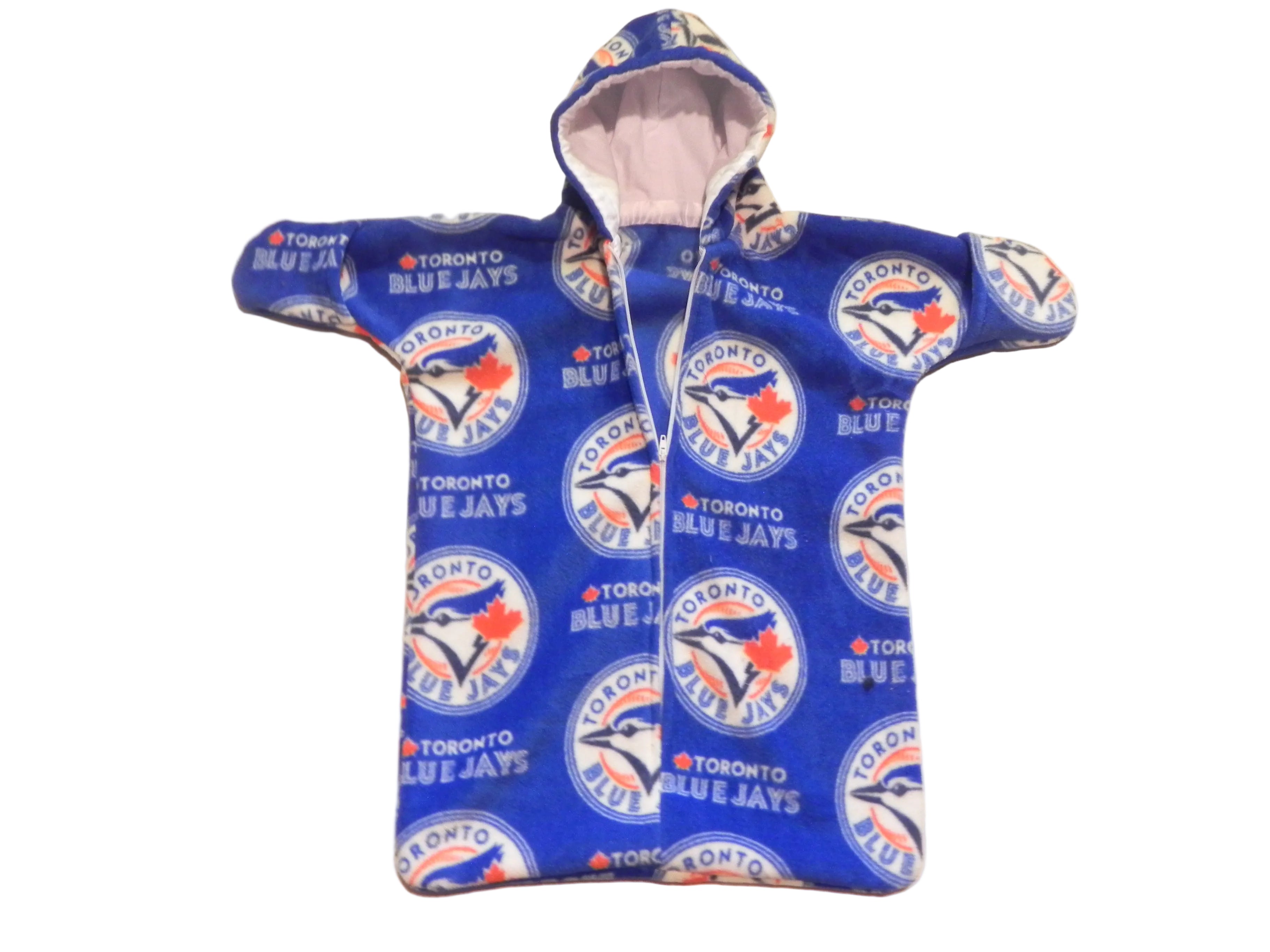 Handmade Toronto Blue Jays Printed Fleece Baby Bunting Coat 0-6M
