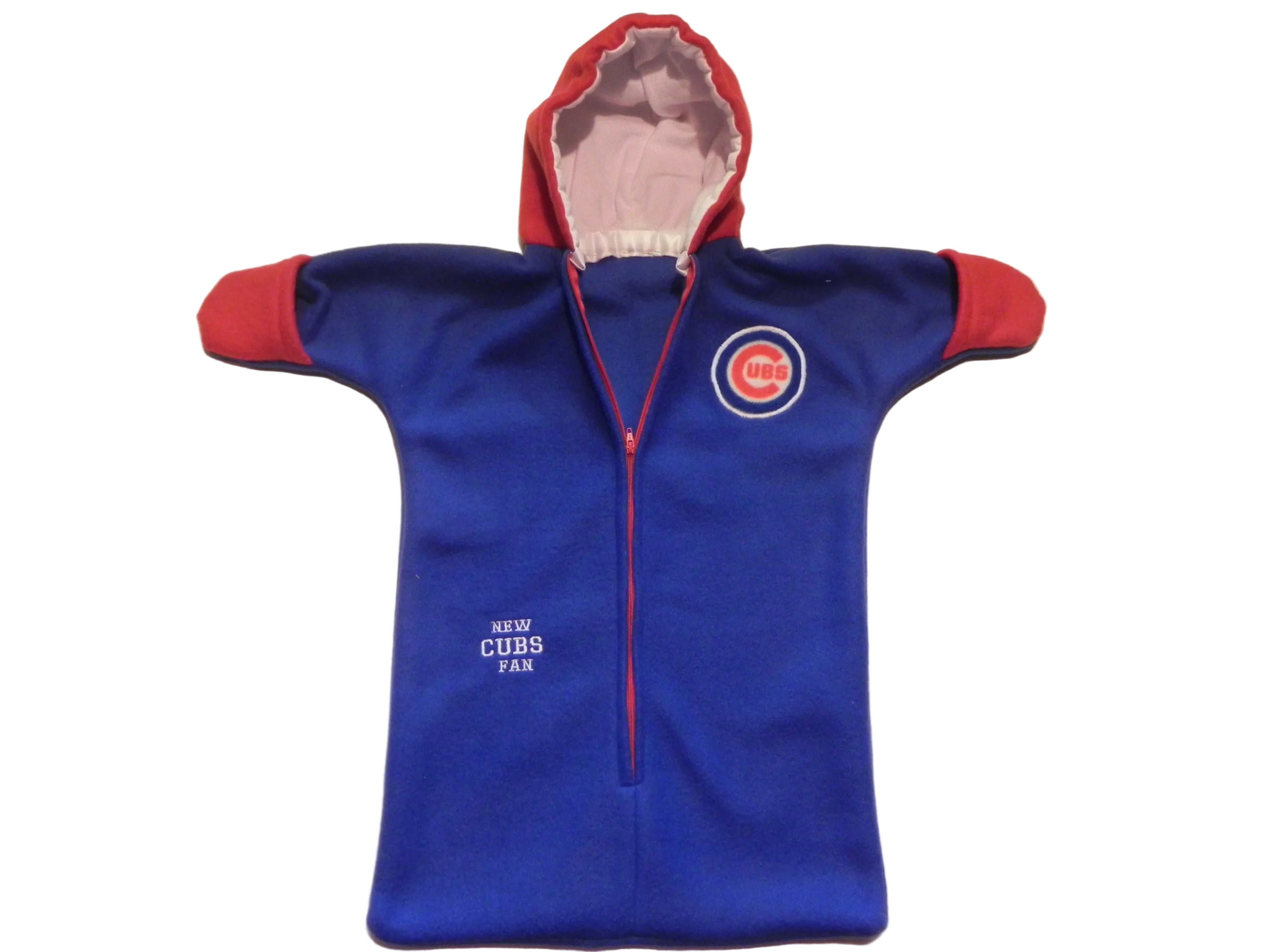 Handmade Chicago Cubs Blue Fleece Baby Bunting Coat 0-6M
