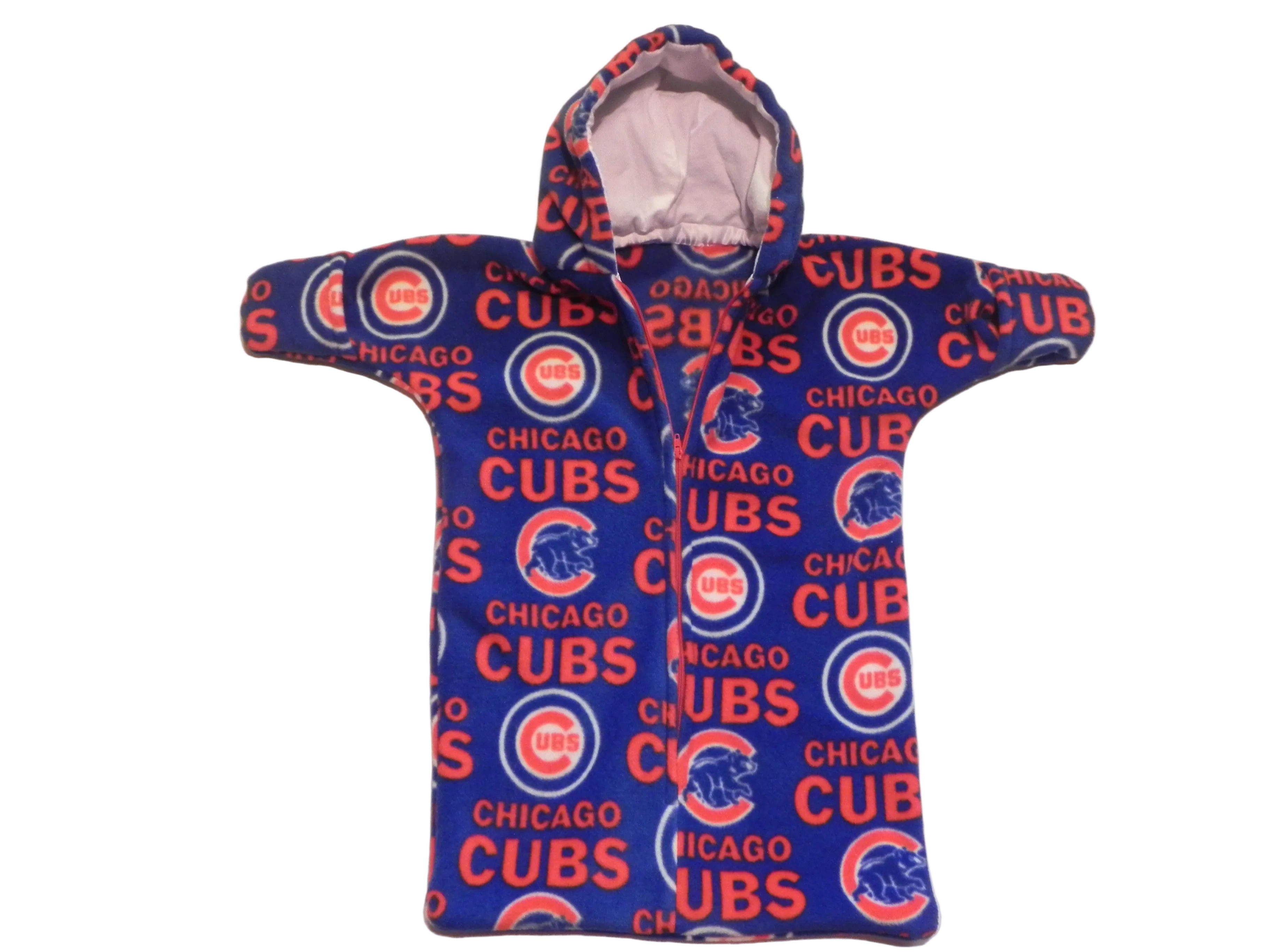 Handmade Chicago Cubs Printed Fleece Baby Bunting Coat 0-6M