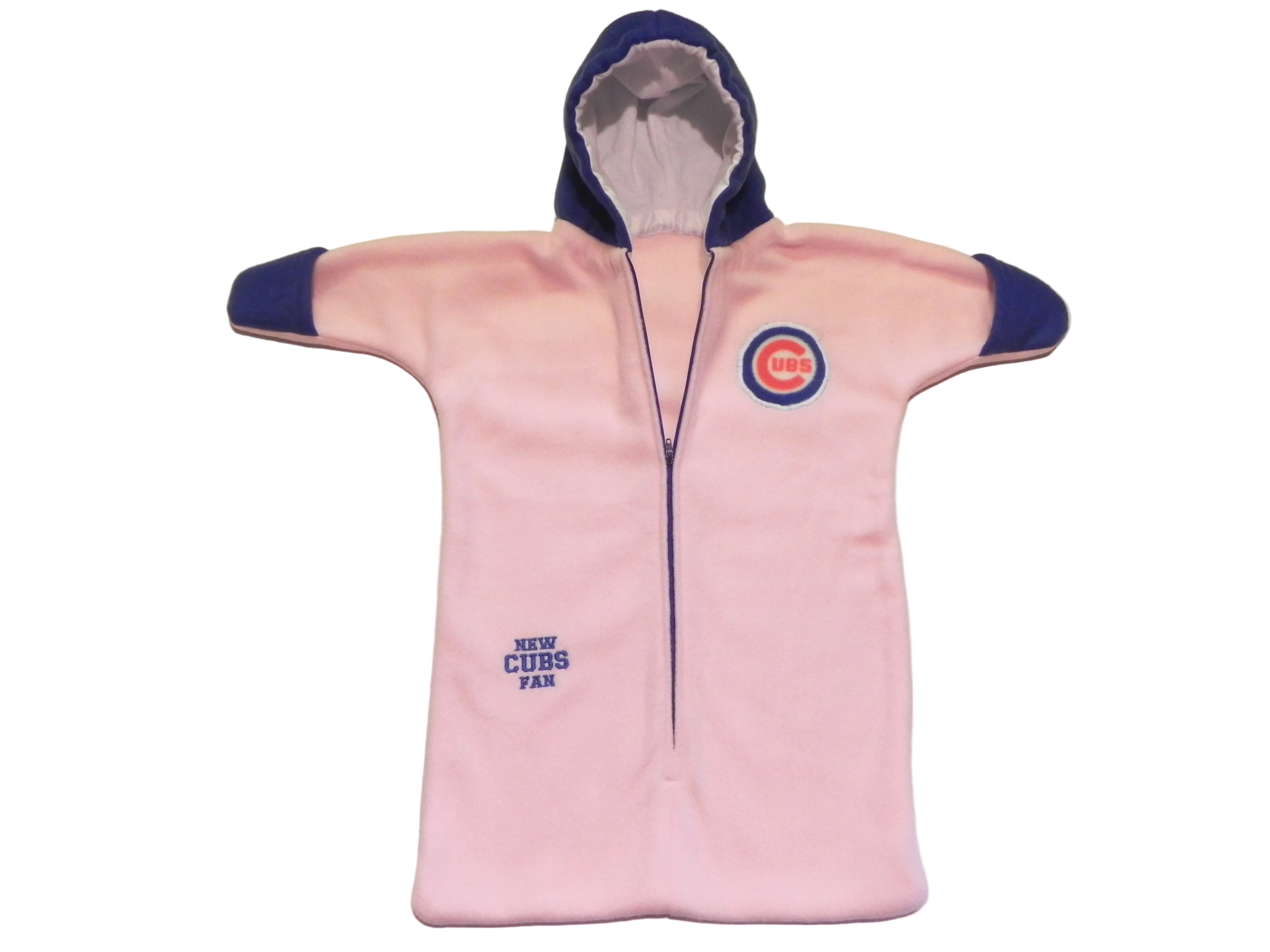 Handmade Girls Chicago Cubs Pink Fleece Baby Bunting Coat 0-6M