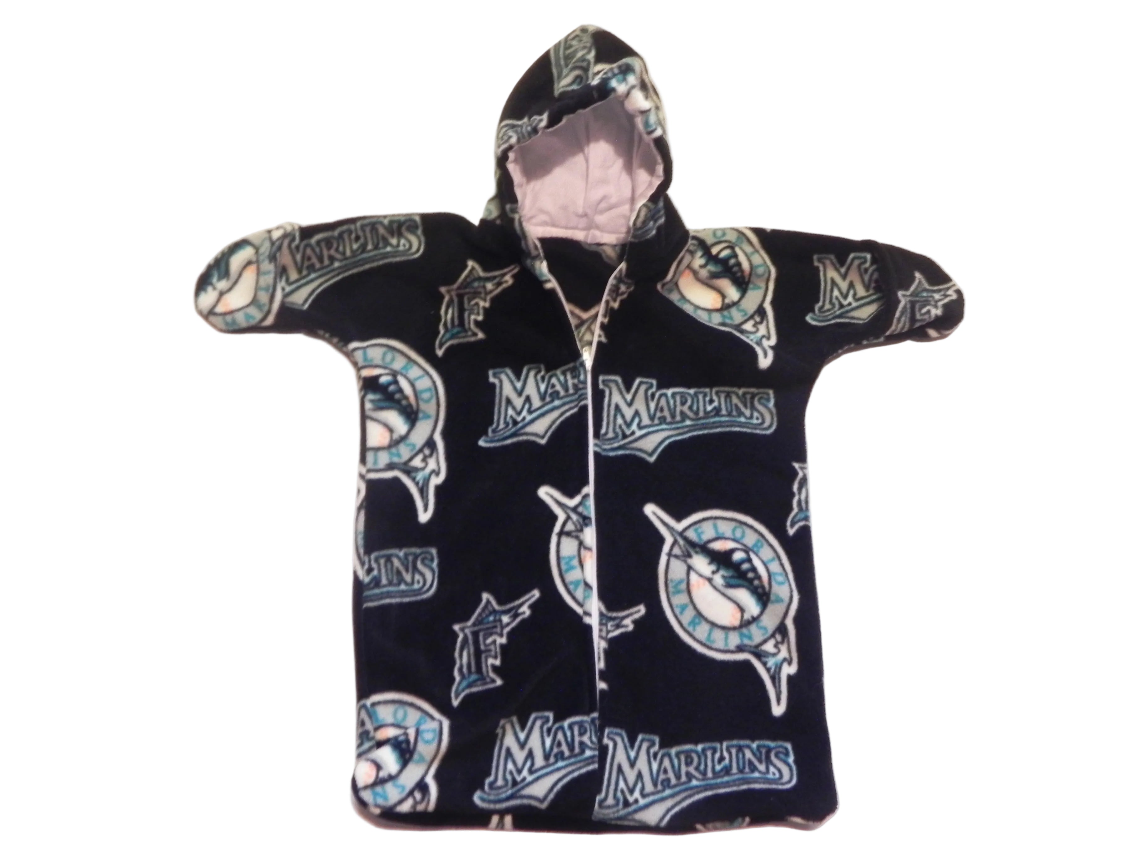 Handmade Florida Marlins Printed Fleece Baby Bunting Coat 0-6M
