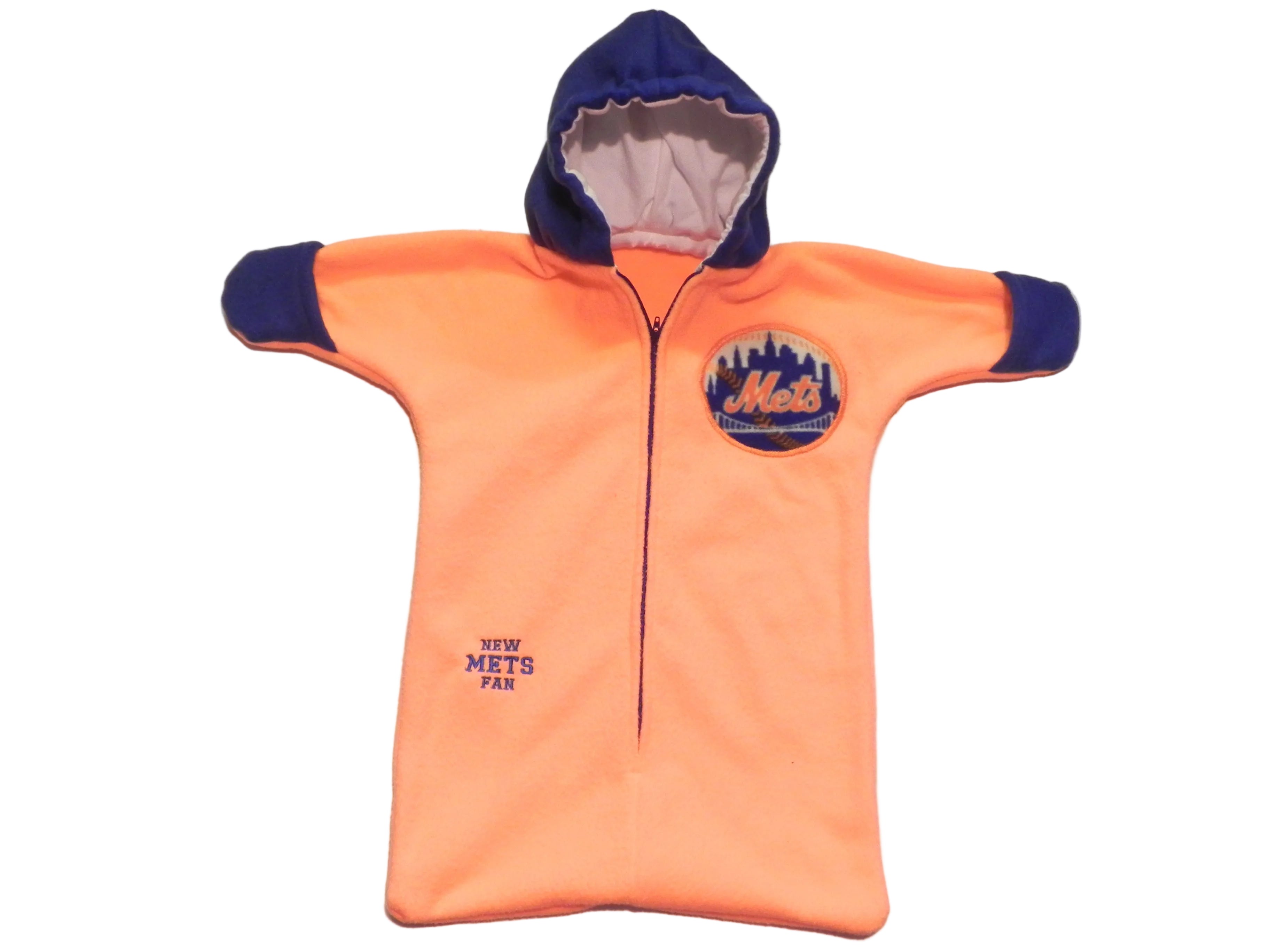 Handmade New York Mets Fleece Baby Bunting Coat 0-6M