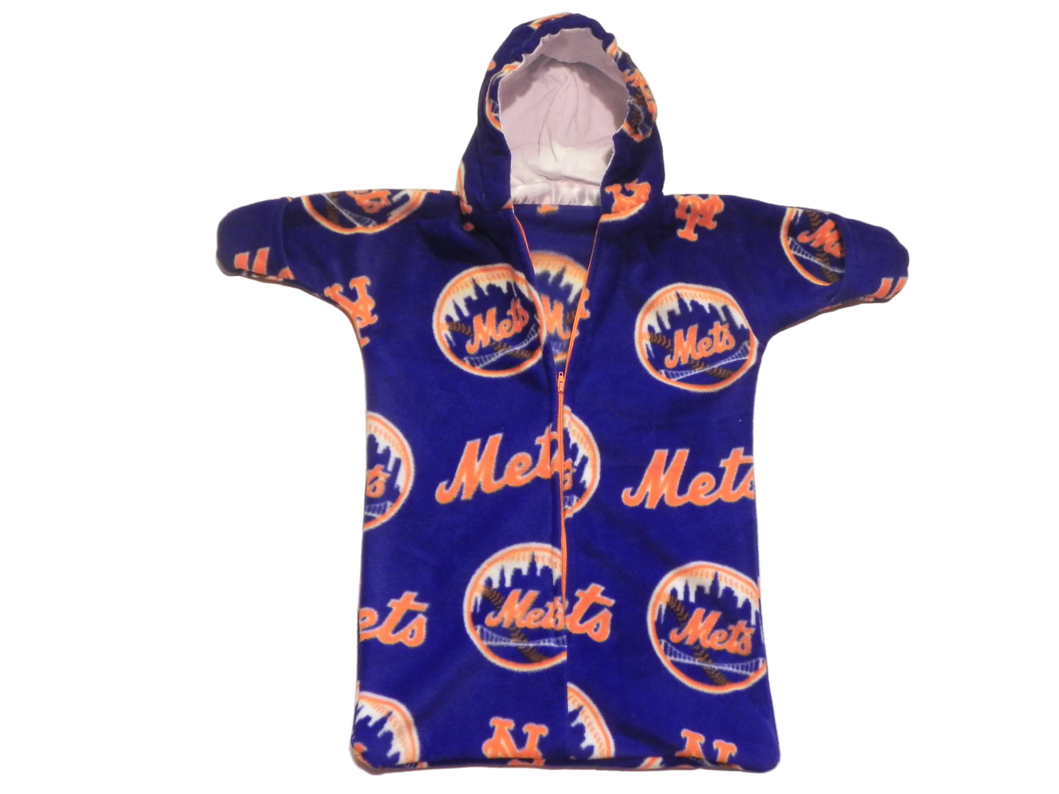 Handmade New York Mets Printed Fleece Baby Bunting Coat 0-6M