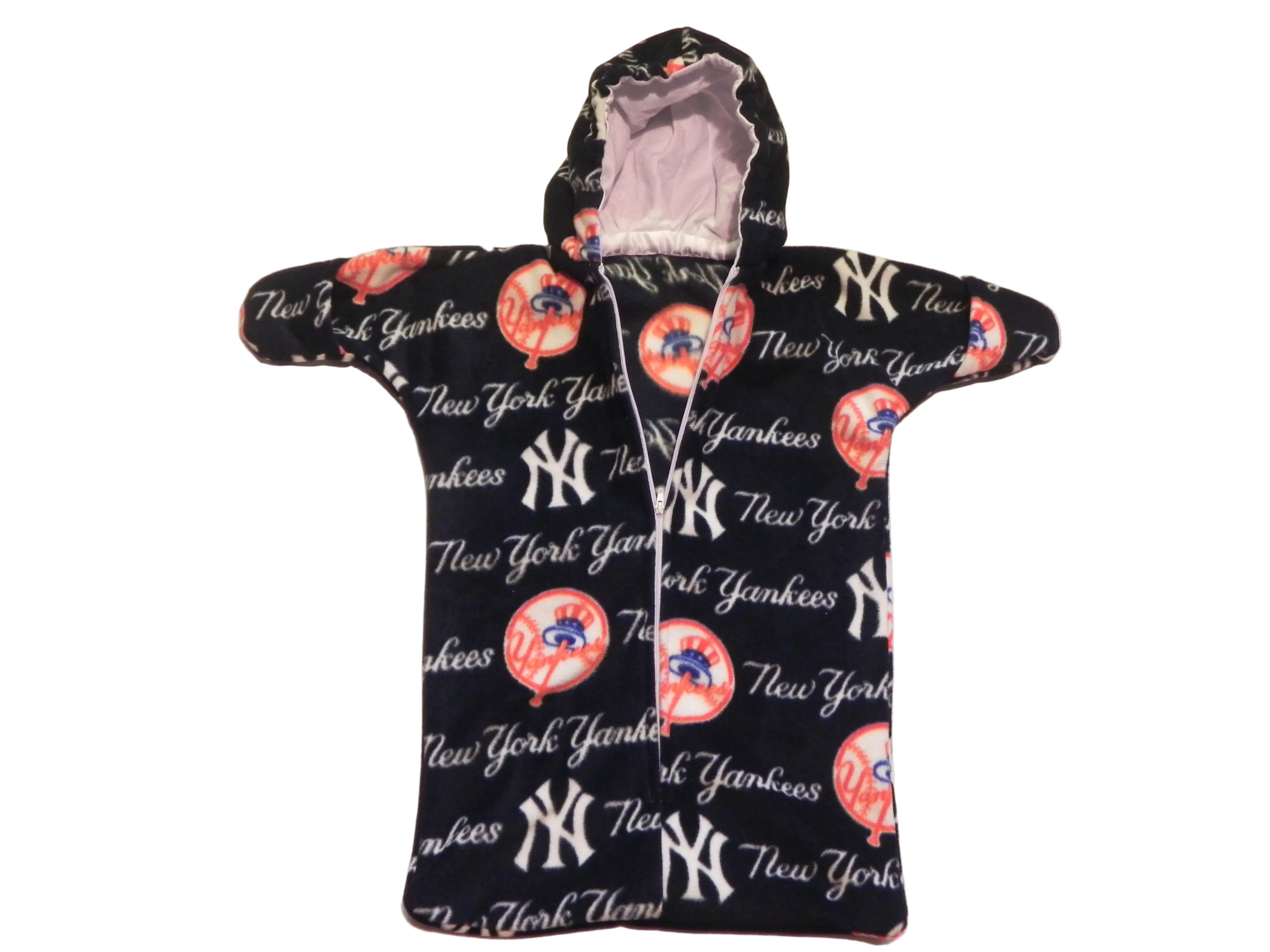 Handmade New York Yankees Printed Fleece Baby Bunting Coat 0-6M