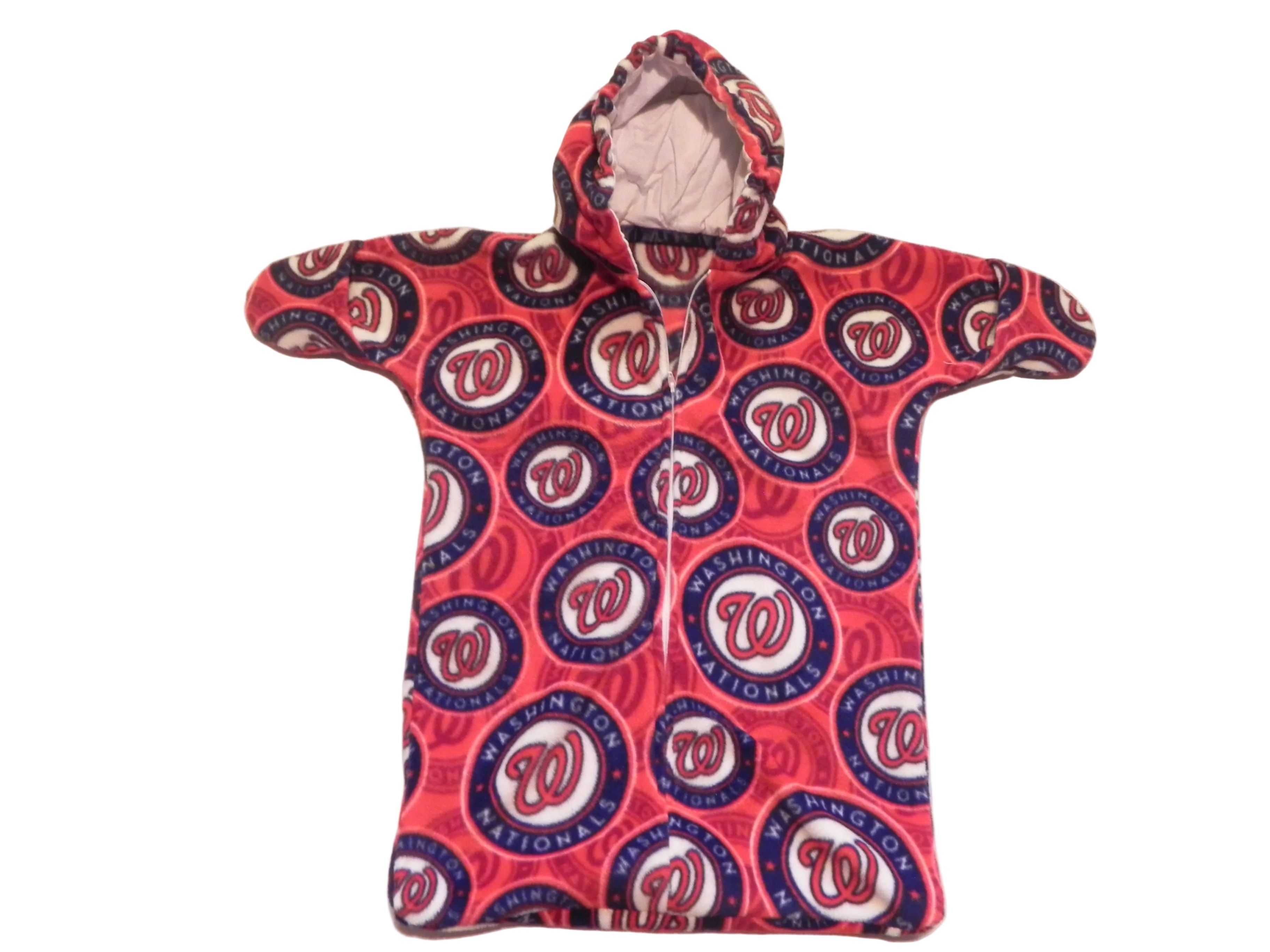 Handmade Washington Nationals Printed Fleece Baby Bunting Coat 0-6M