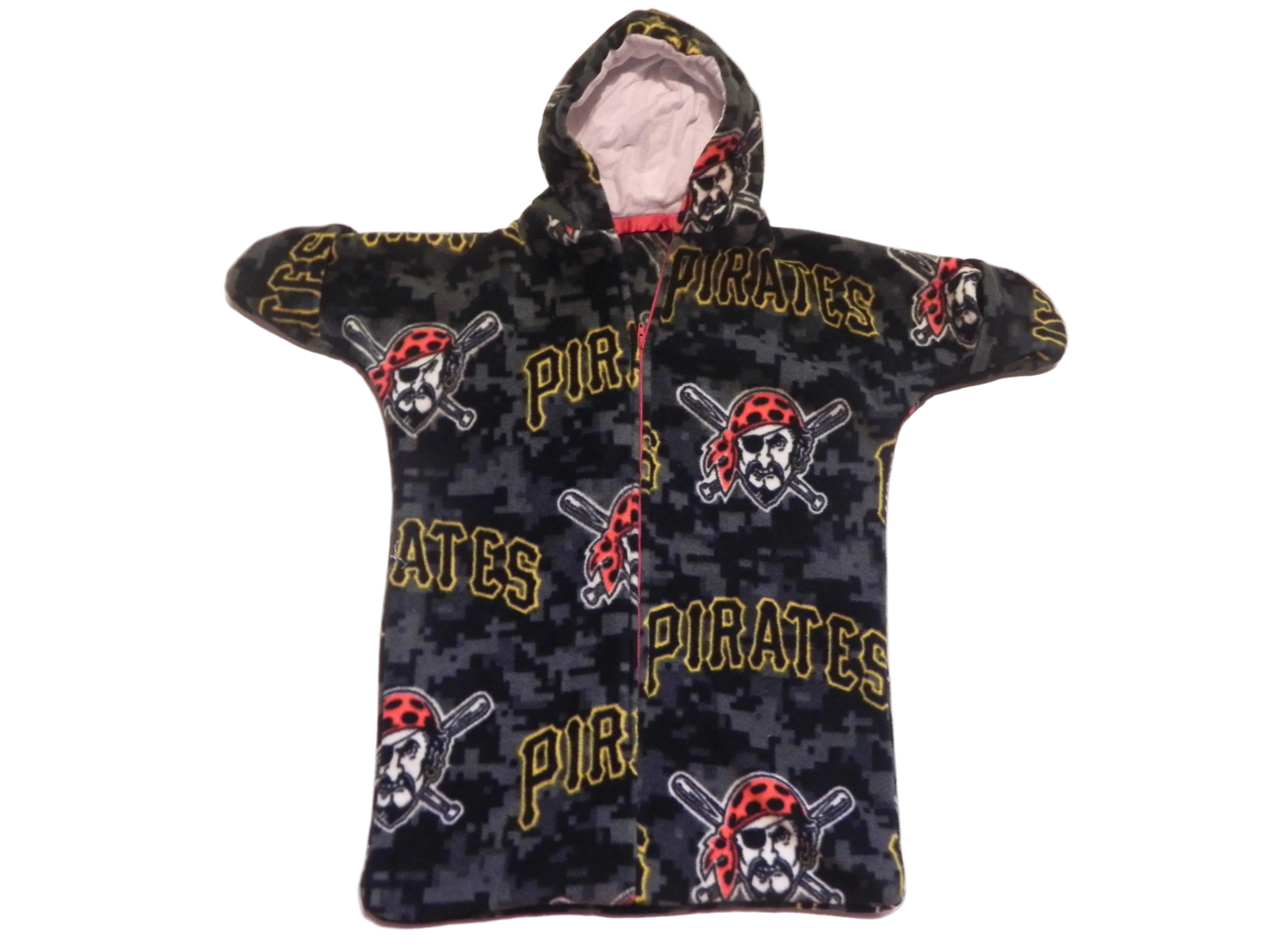 Handmade Pittsburgh Pirates Printed Fleece Baby Bunting Coat 0-6M