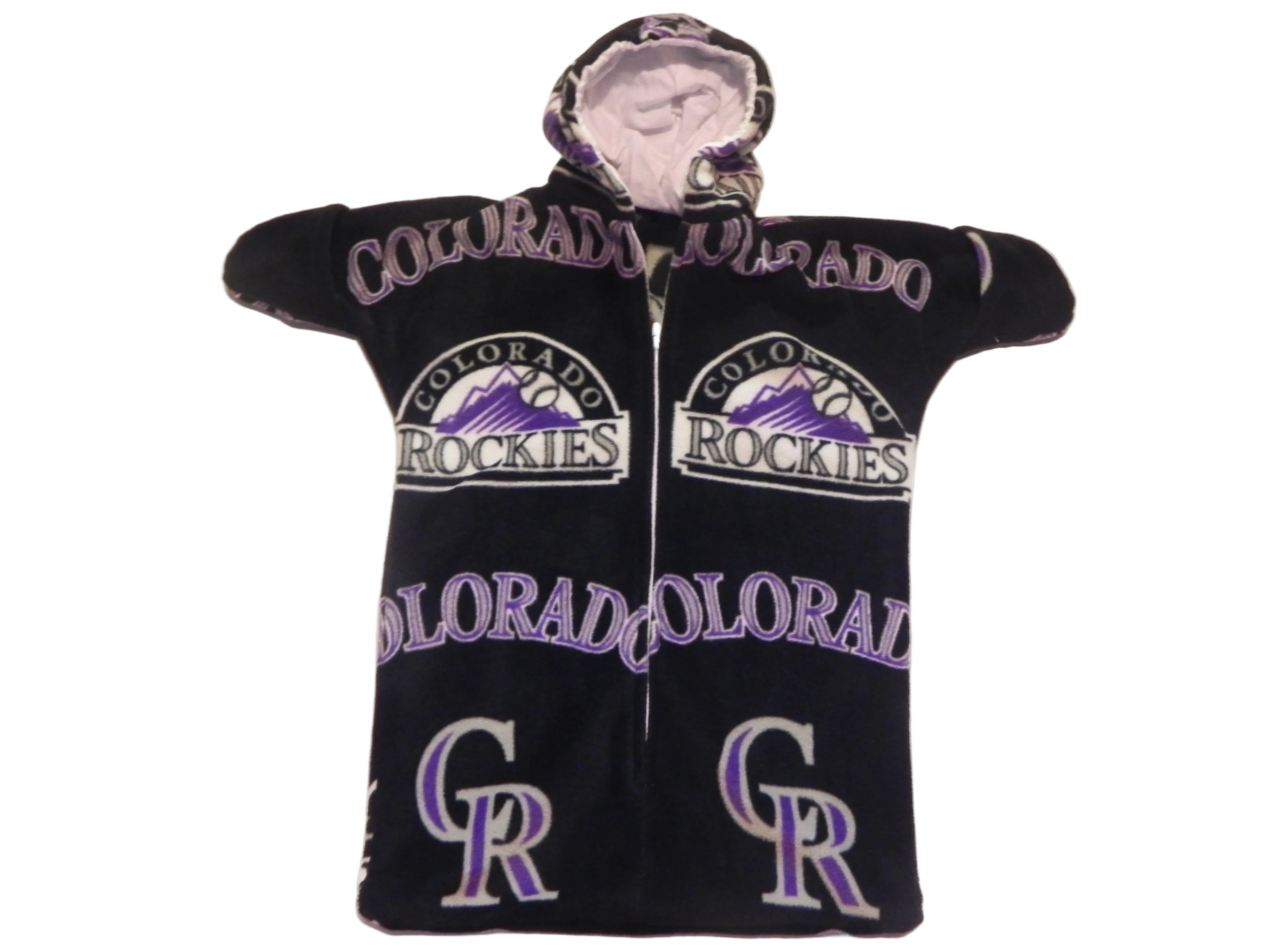 Handmade Colorado Rockies Printed Fleece Baby Bunting Coat 0-6M