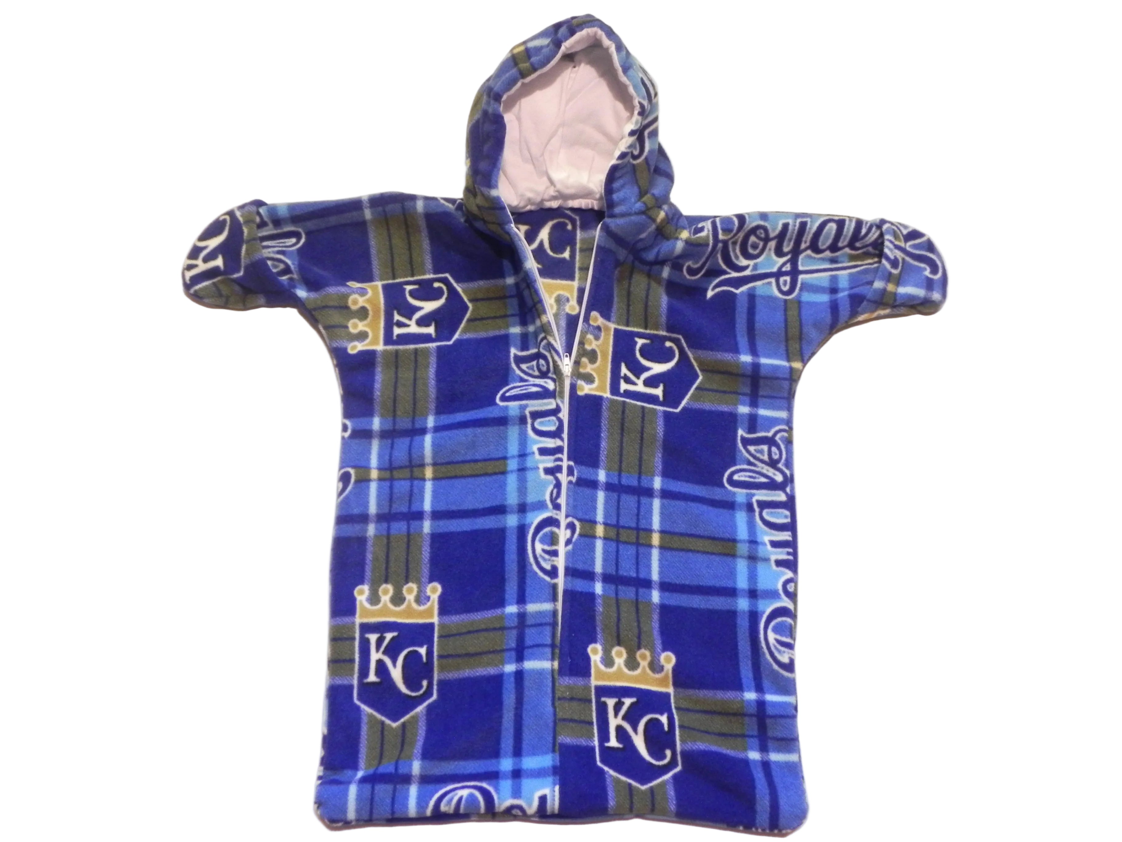 Handmade Kansas City Royals Printed Fleece Baby Bunting Coat 0-6M