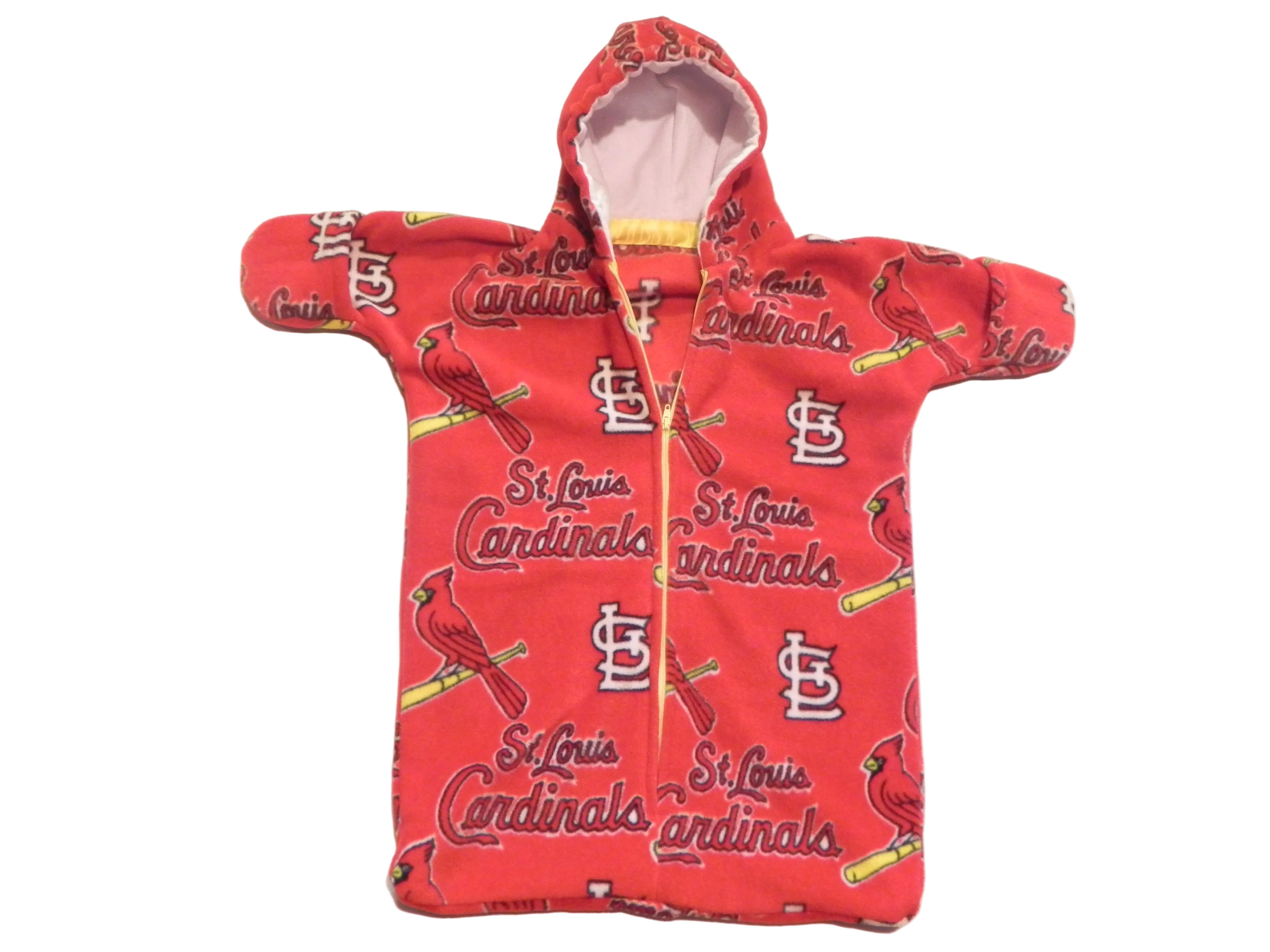 Handmade St. Louis Cardinals Printed Fleece Baby Bunting Coat 0-6M