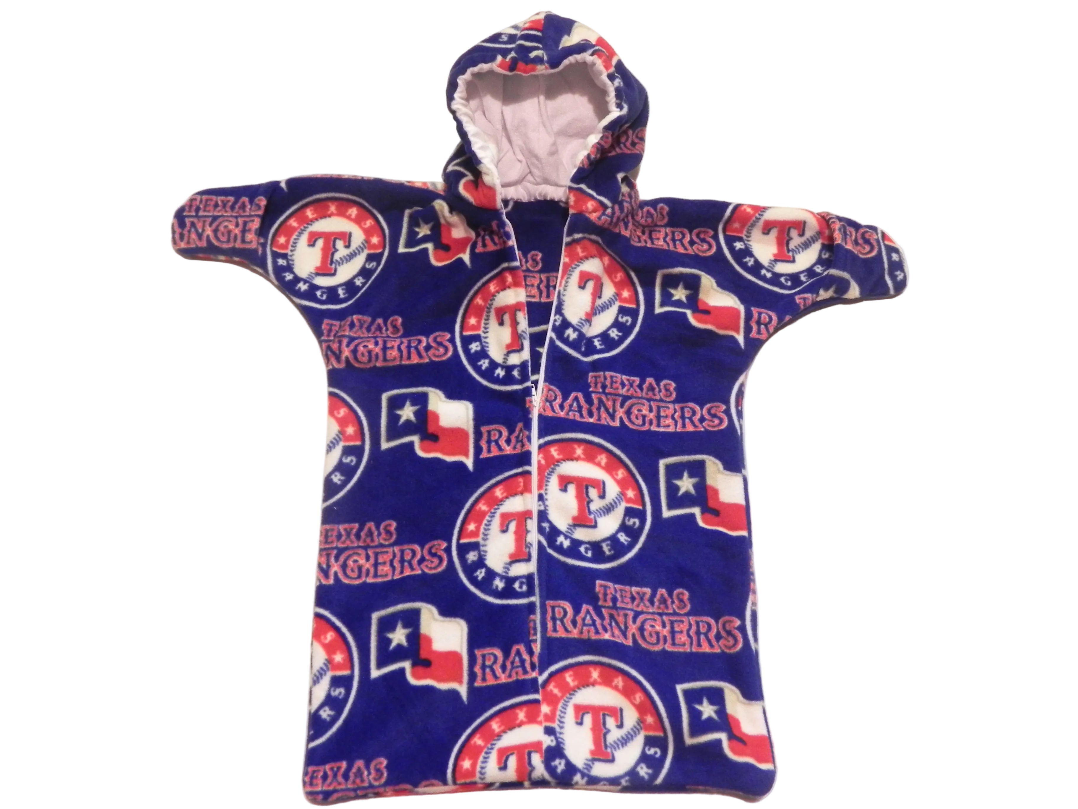 Handmade Texas Rangers Printed Fleece Baby Bunting Coat 0-6M