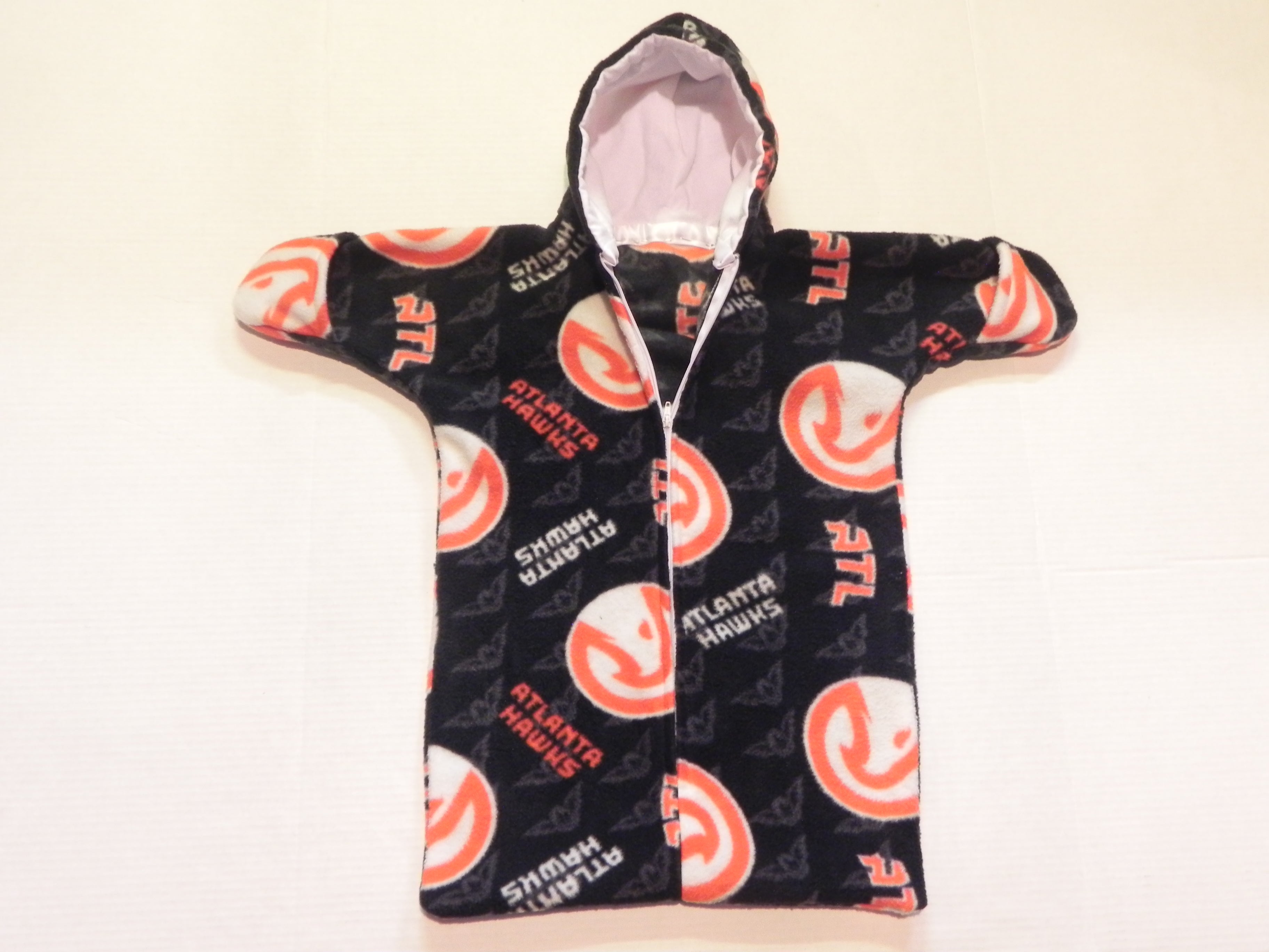 Handmade Atlanta Hawks Printed Fleece Baby Bunting Coat 0-6M