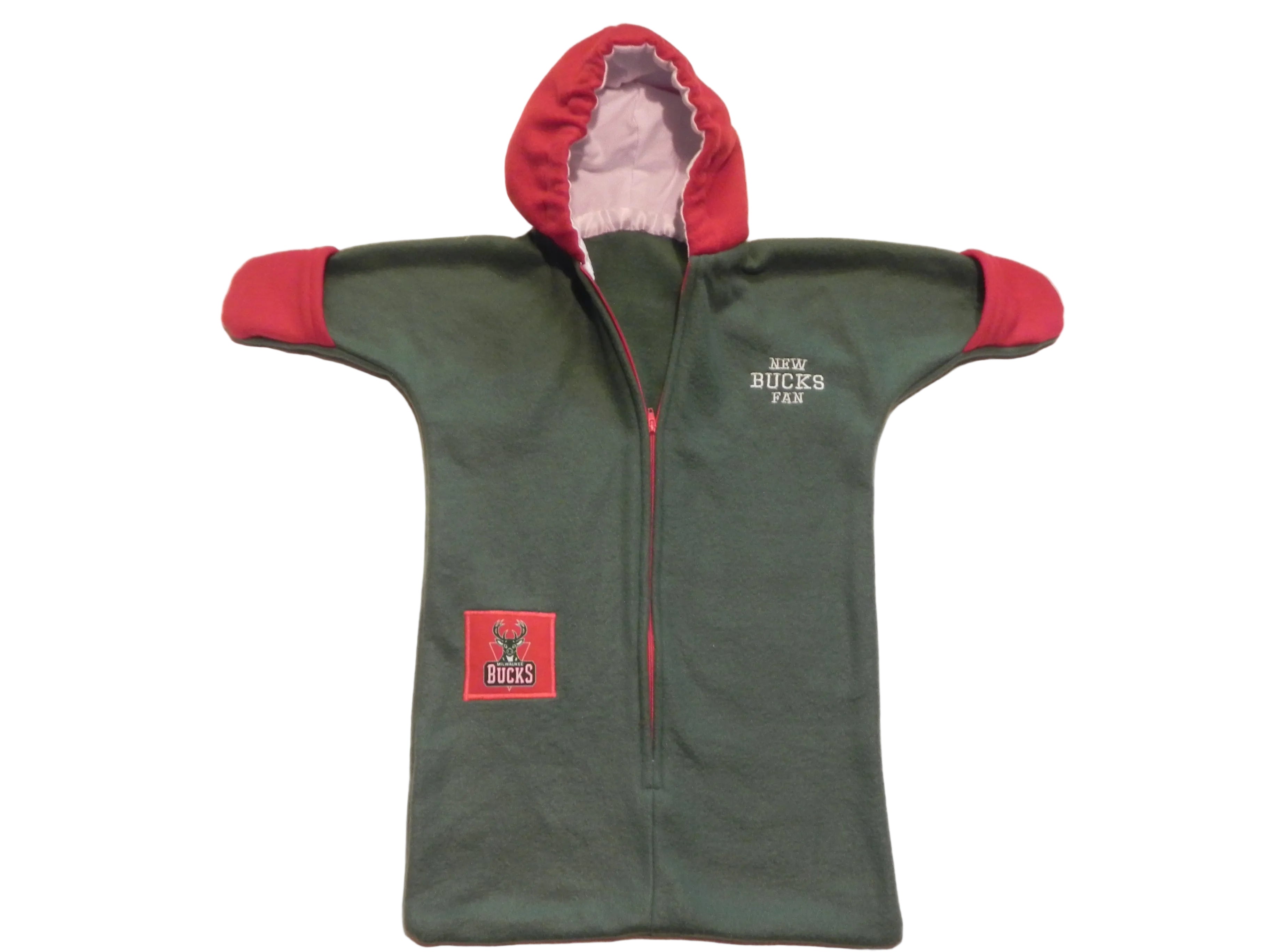 Handmade Milwaukee Bucks Fleece Baby Bunting Coat 0-6M