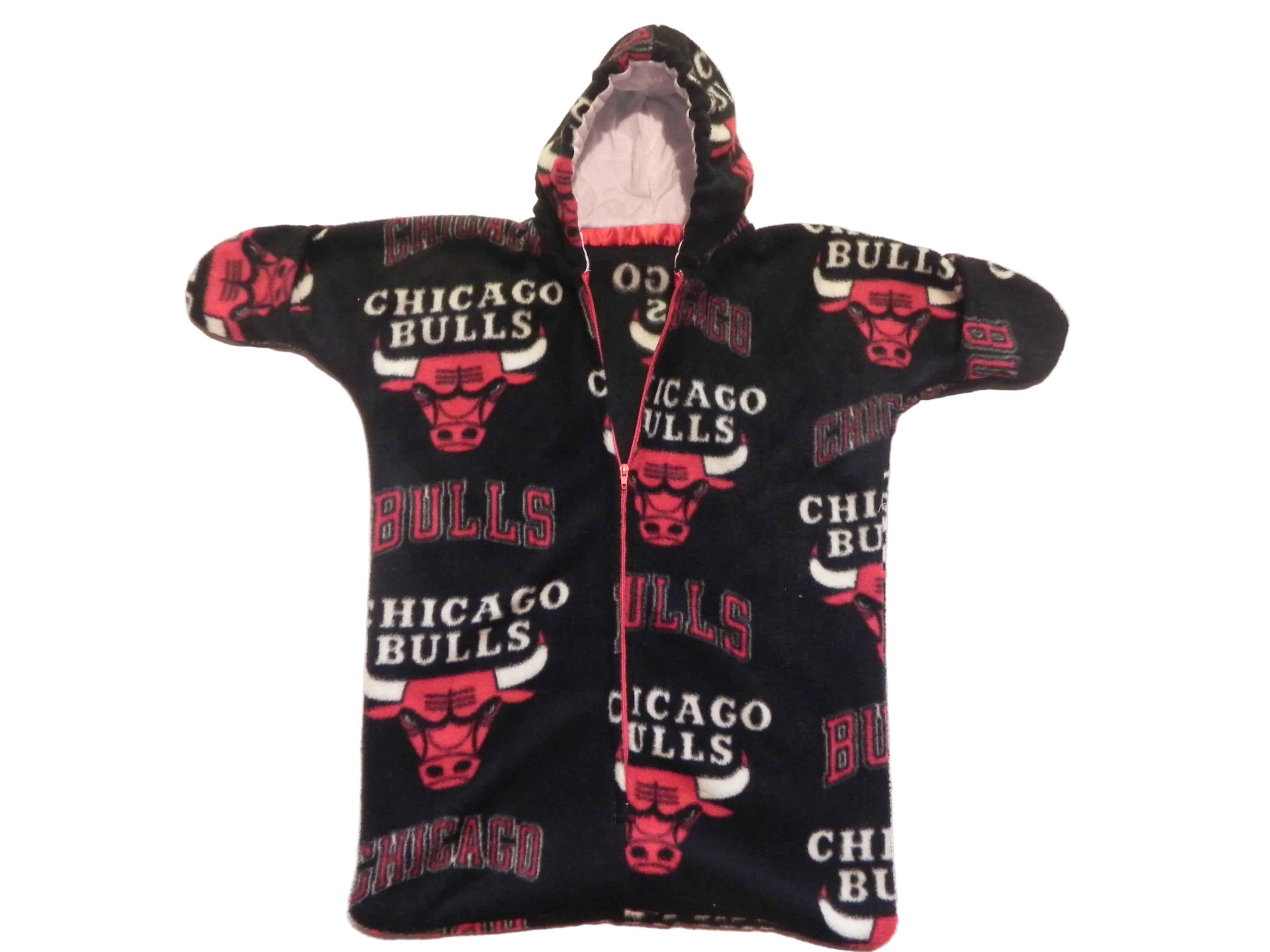 Handmade Chicago Bulls Printed Fleece Baby Bunting Coat 0-6M