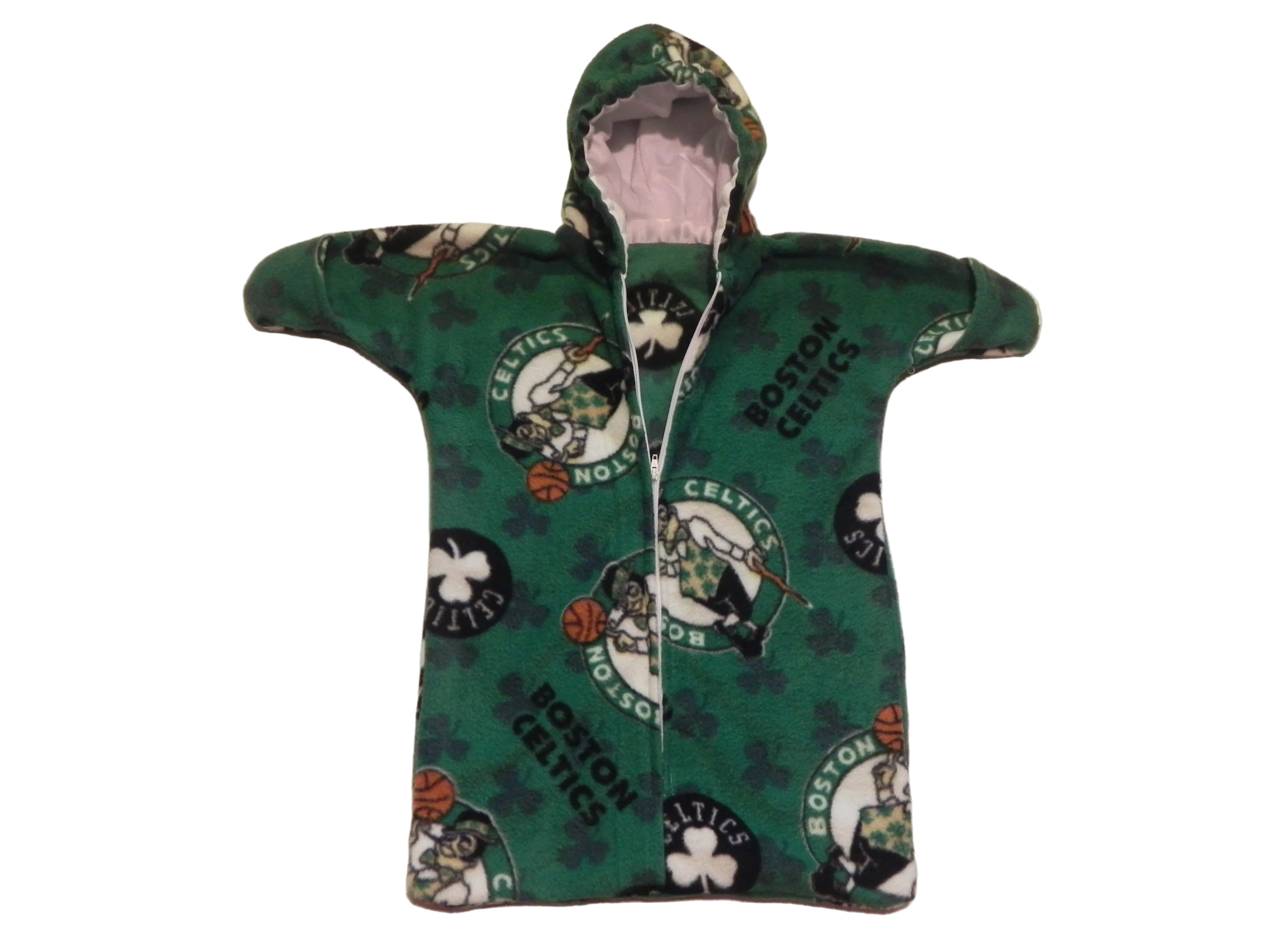 Handmade Boston Celtics Printed Fleece Baby Bunting Coat 0-6M
