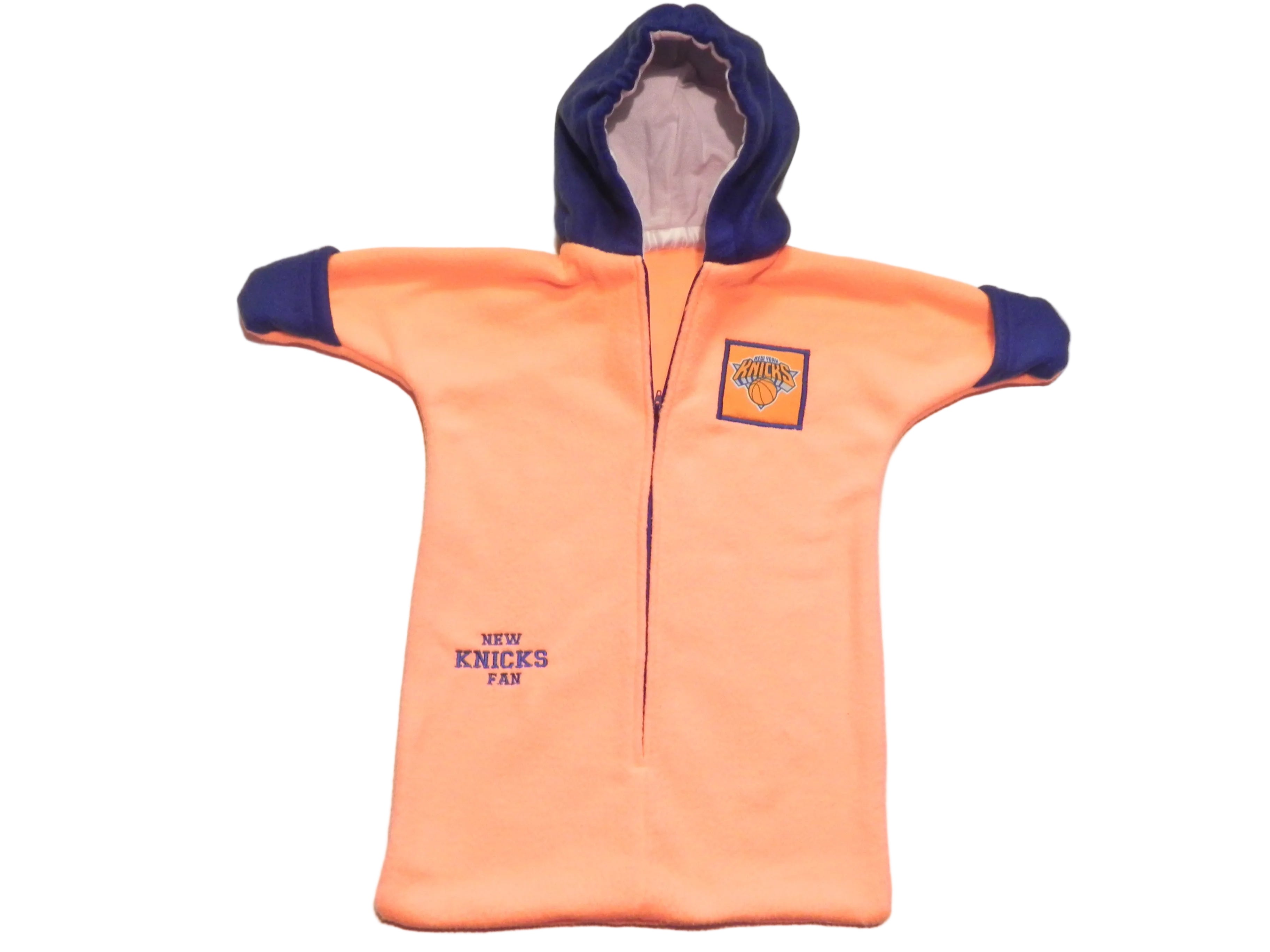 Handmade New York Knicks Orange Fleece Baby Bunting Coat 0-6M