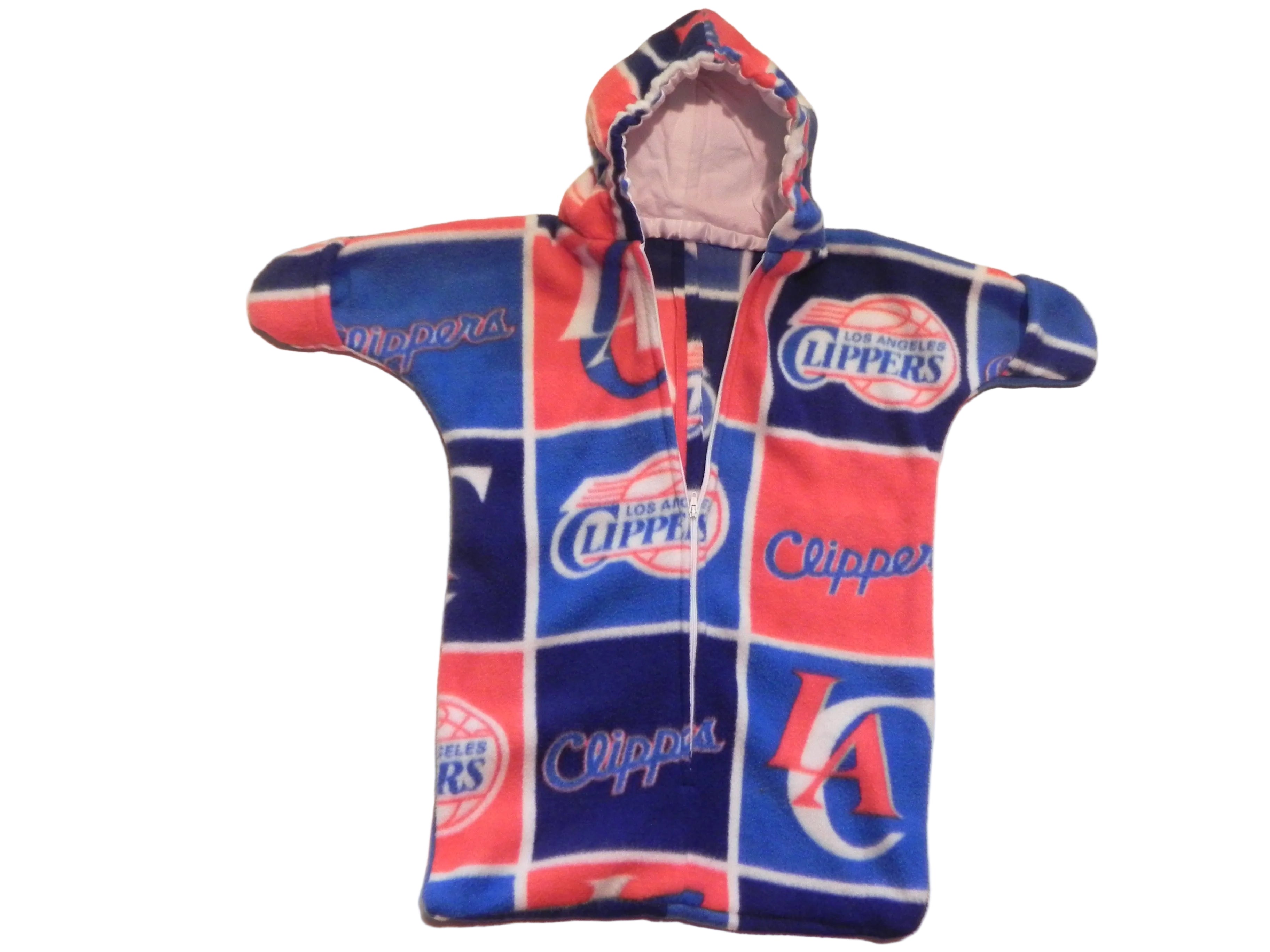 Handmade Los Angeles Clippers Printed Fleece Baby Bunting Coat 0-6M