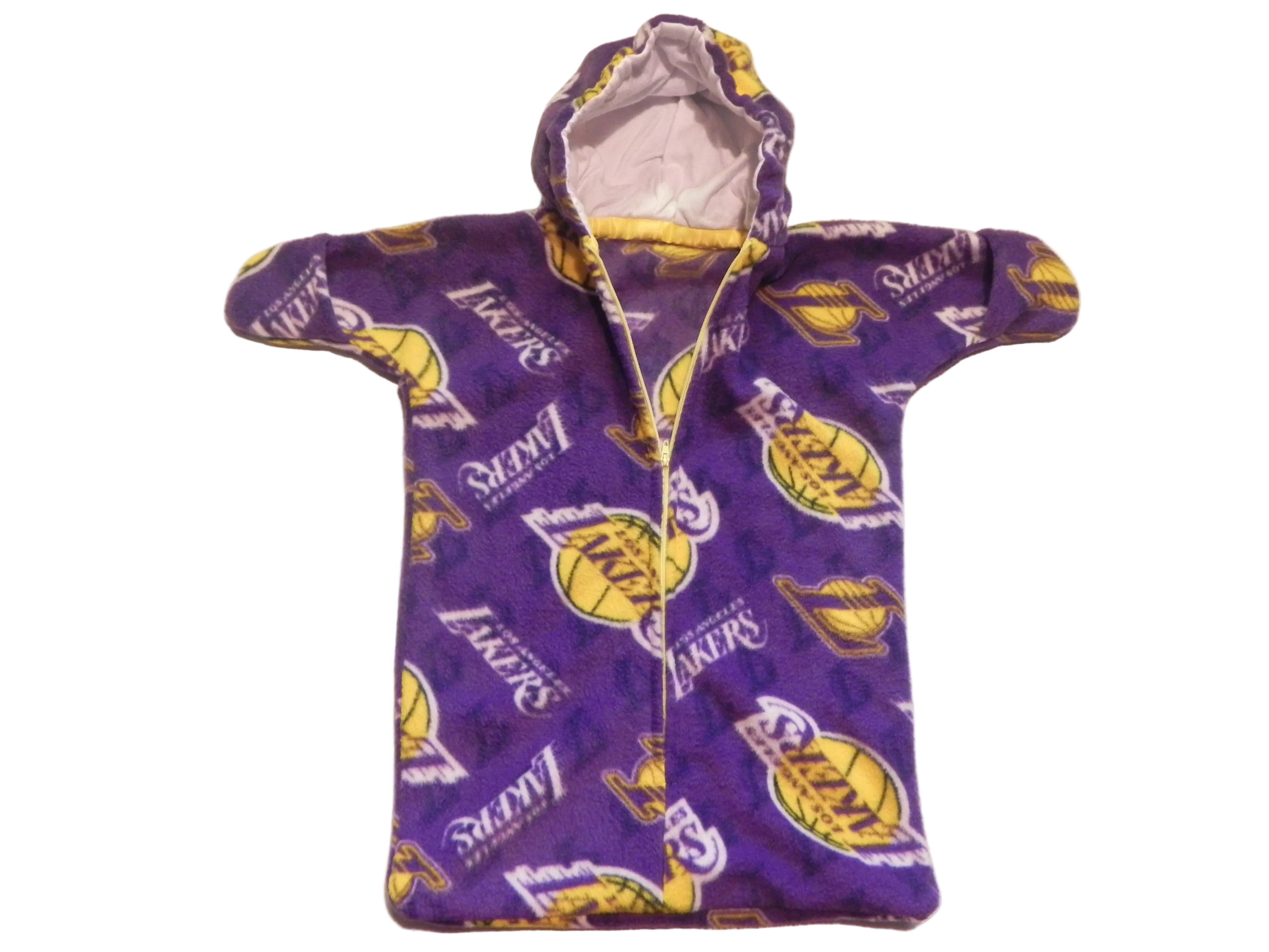 Handmade Los Angeles Lakers Printed Fleece Baby Bunting Coat 0-6M