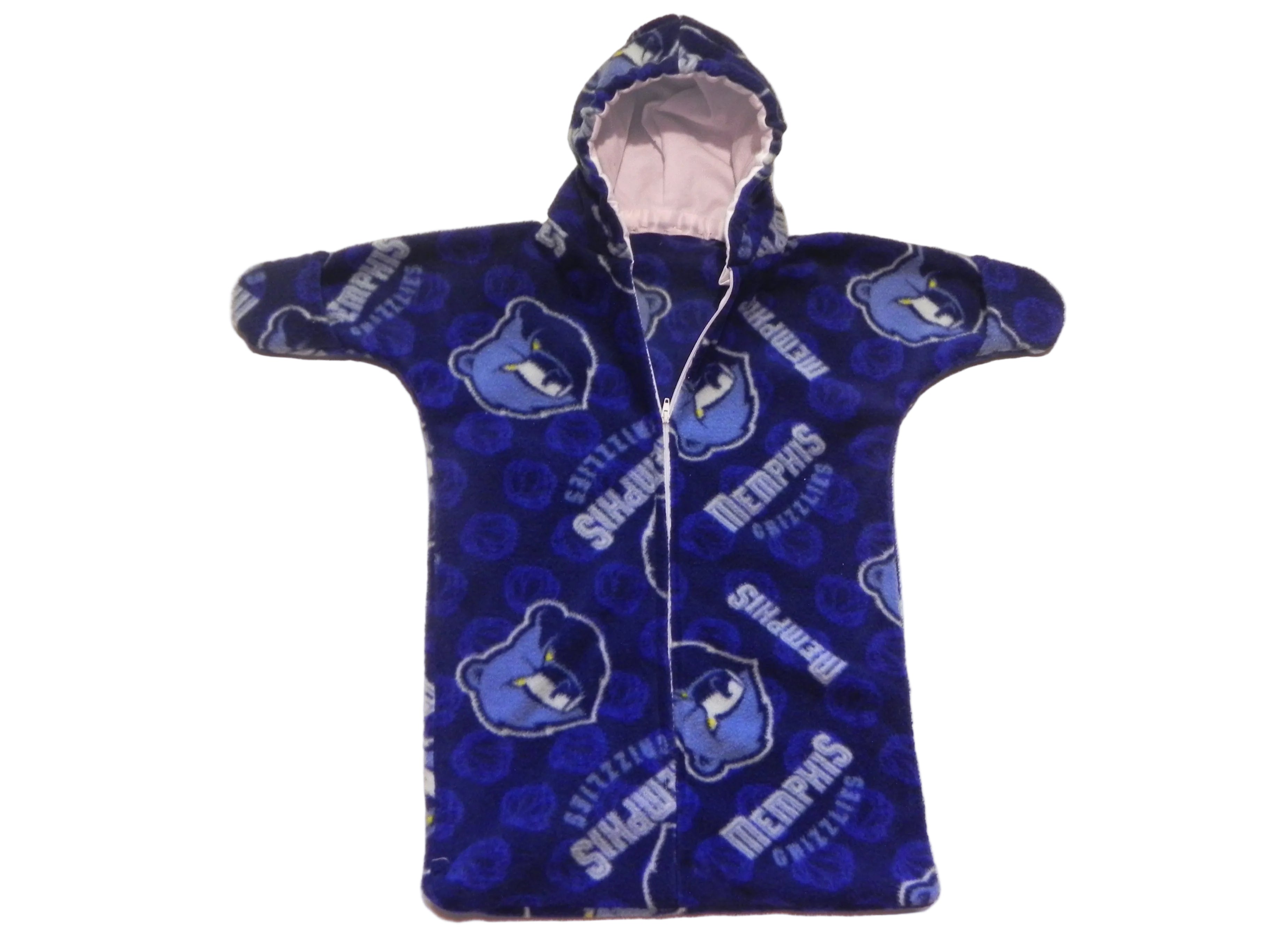 Handmade Memphis Grizzlies Printed Fleece Baby Bunting Coat 0-6M