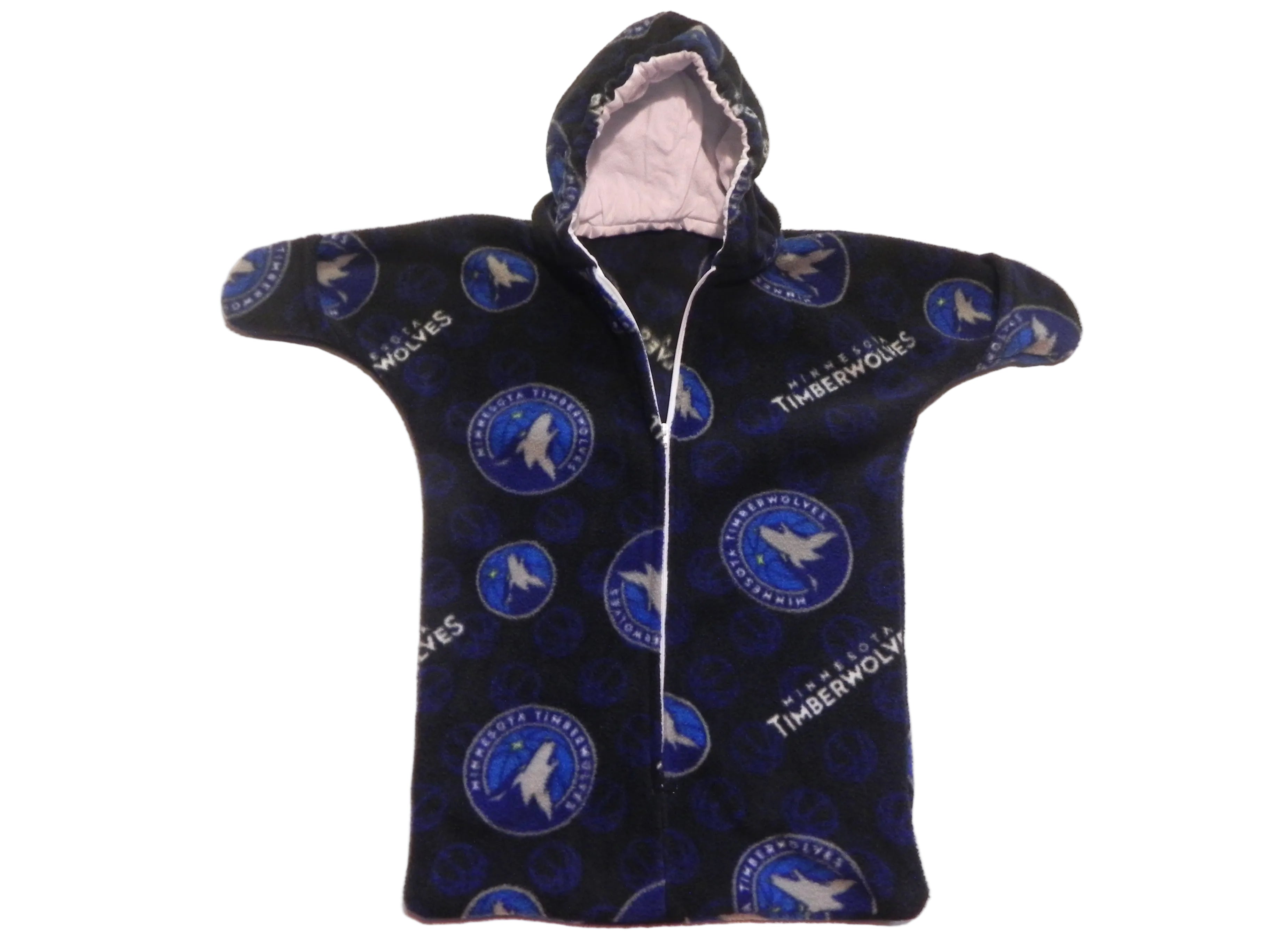 Handmade Minnesota Timberwolves Printed Fleece Baby Bunting Coat 0-6M