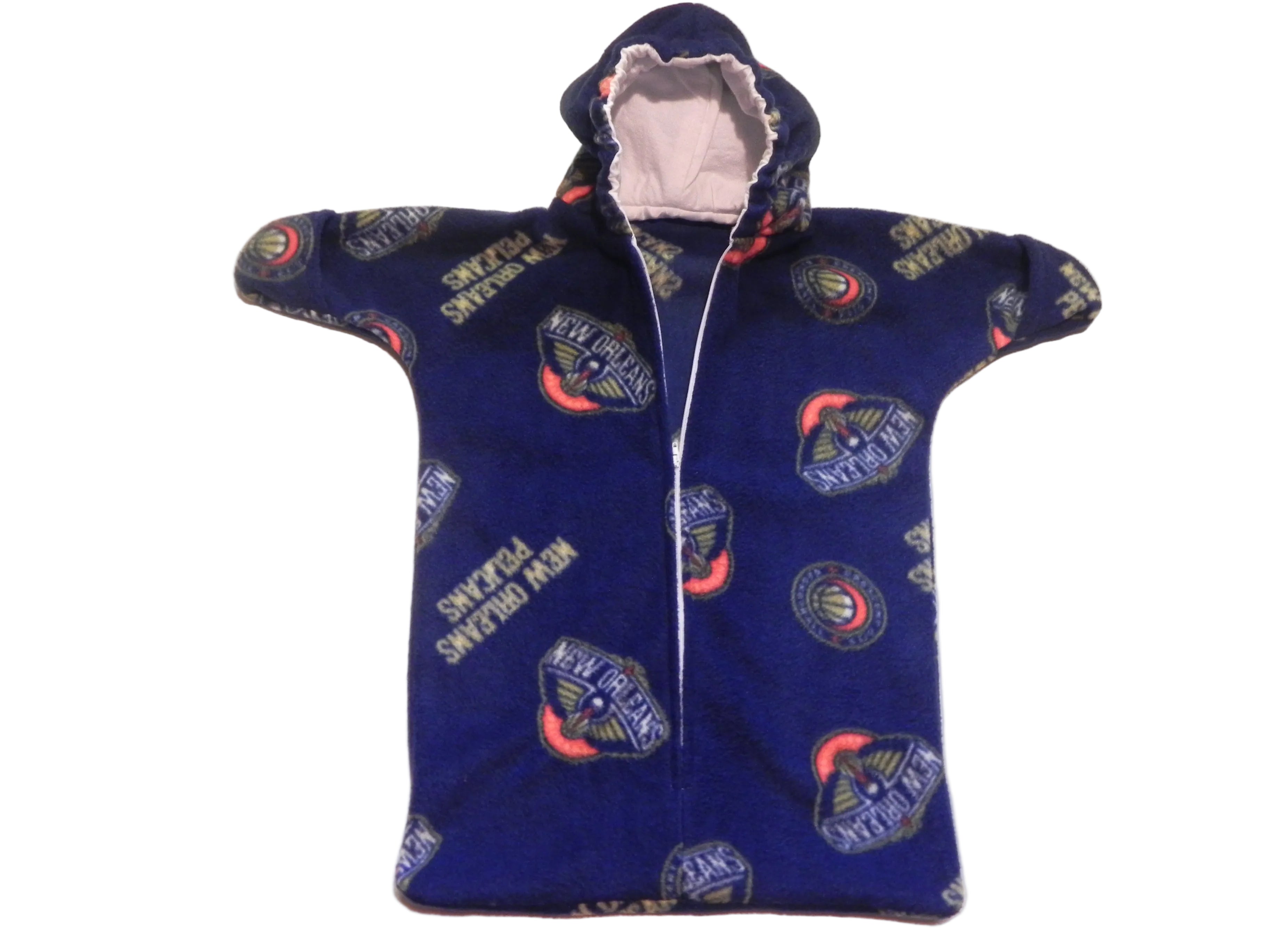 Handmade New Orleans Pelicans Printed Fleece Baby Bunting Coat 0-6M