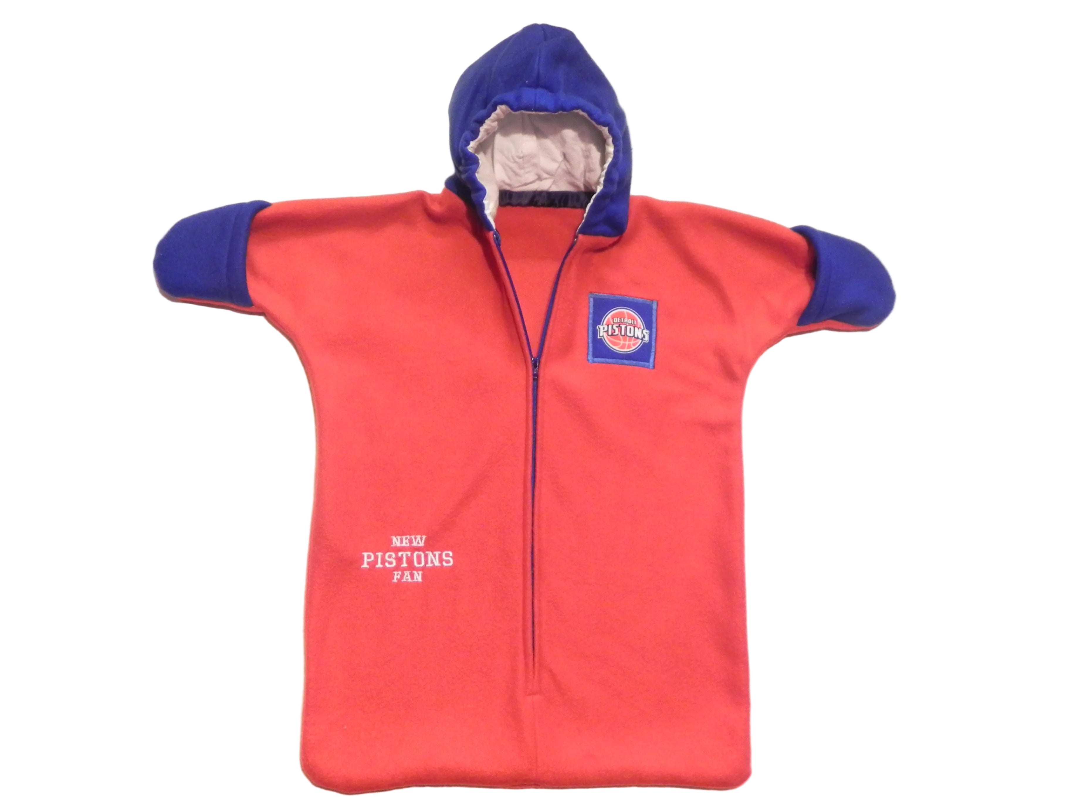 Handmade Detroit Pistons Fleece Baby Bunting Coat 0-6M