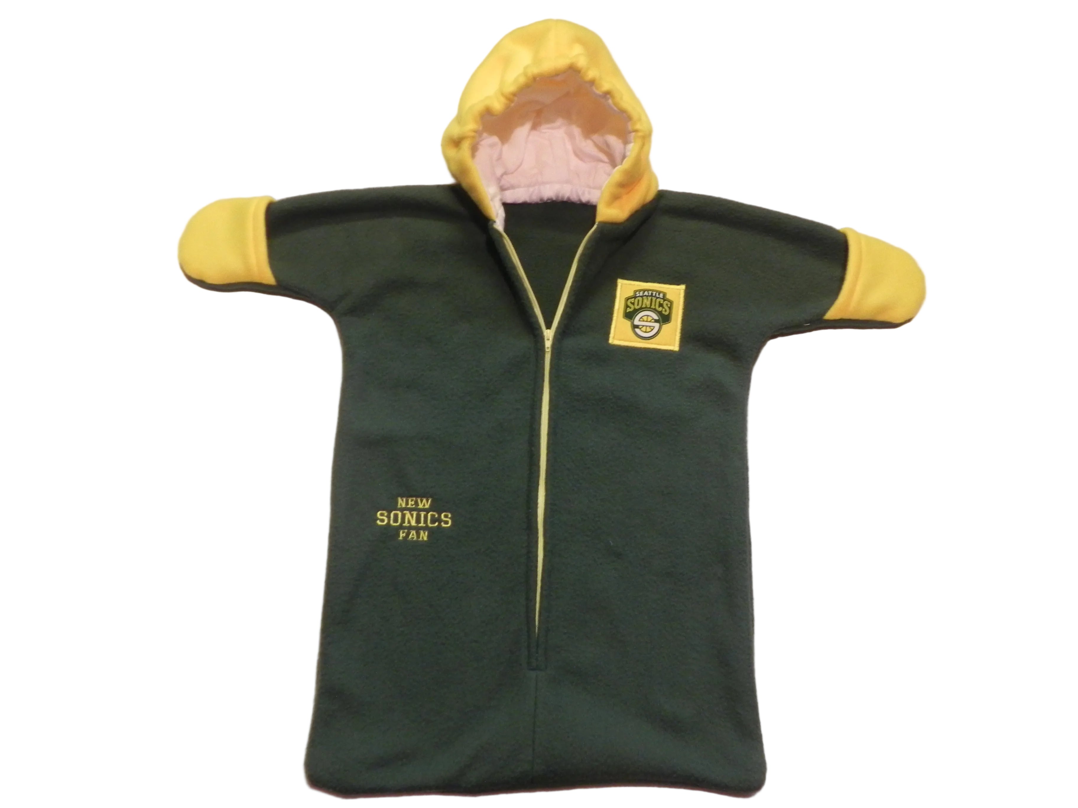 Handmade Seattle Sonics Green Fleece Baby Bunting Coat 0-6M