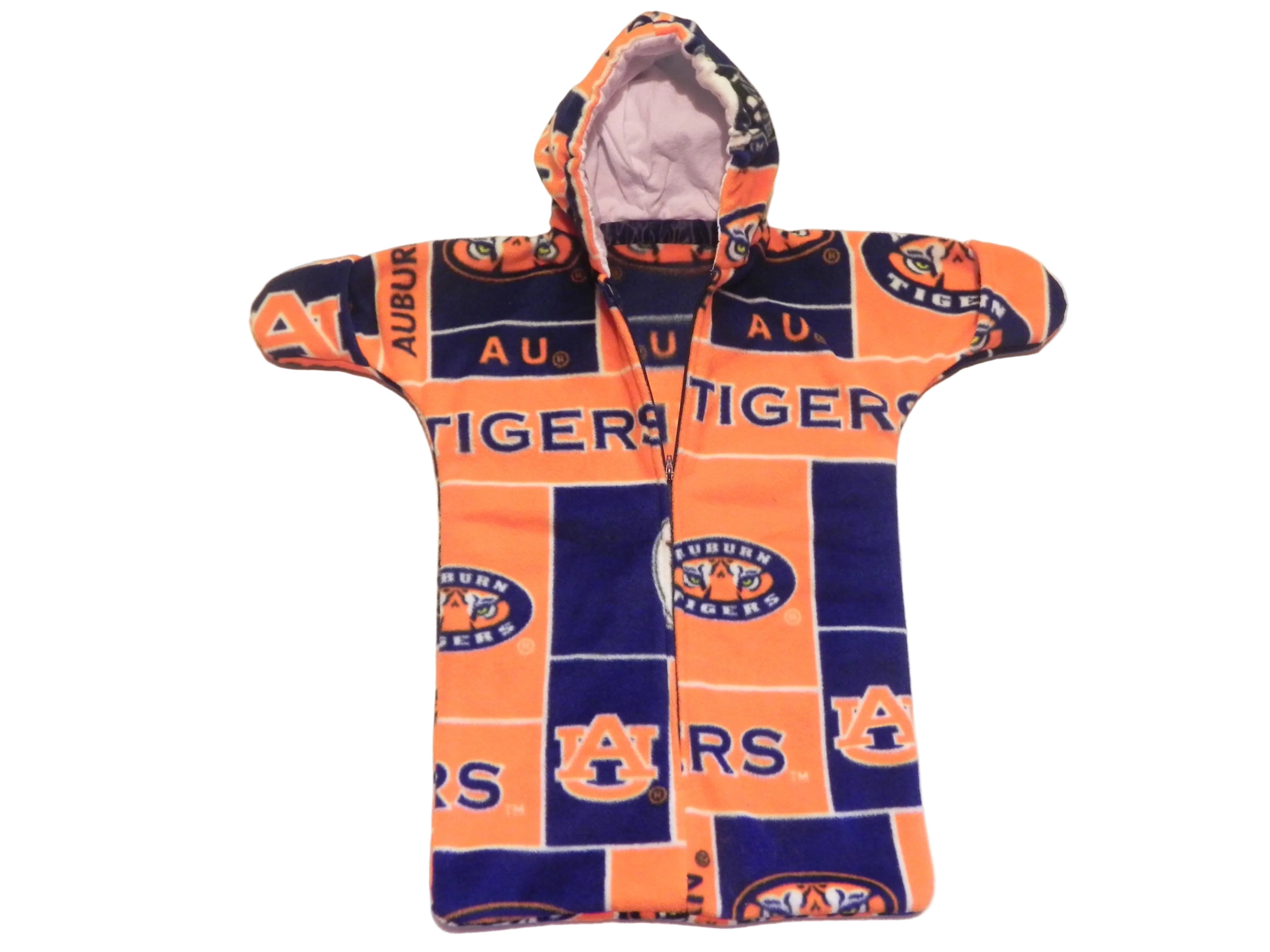 Handmade Auburn Tigers Printed Fleece Baby Bunting Coat 0-6M