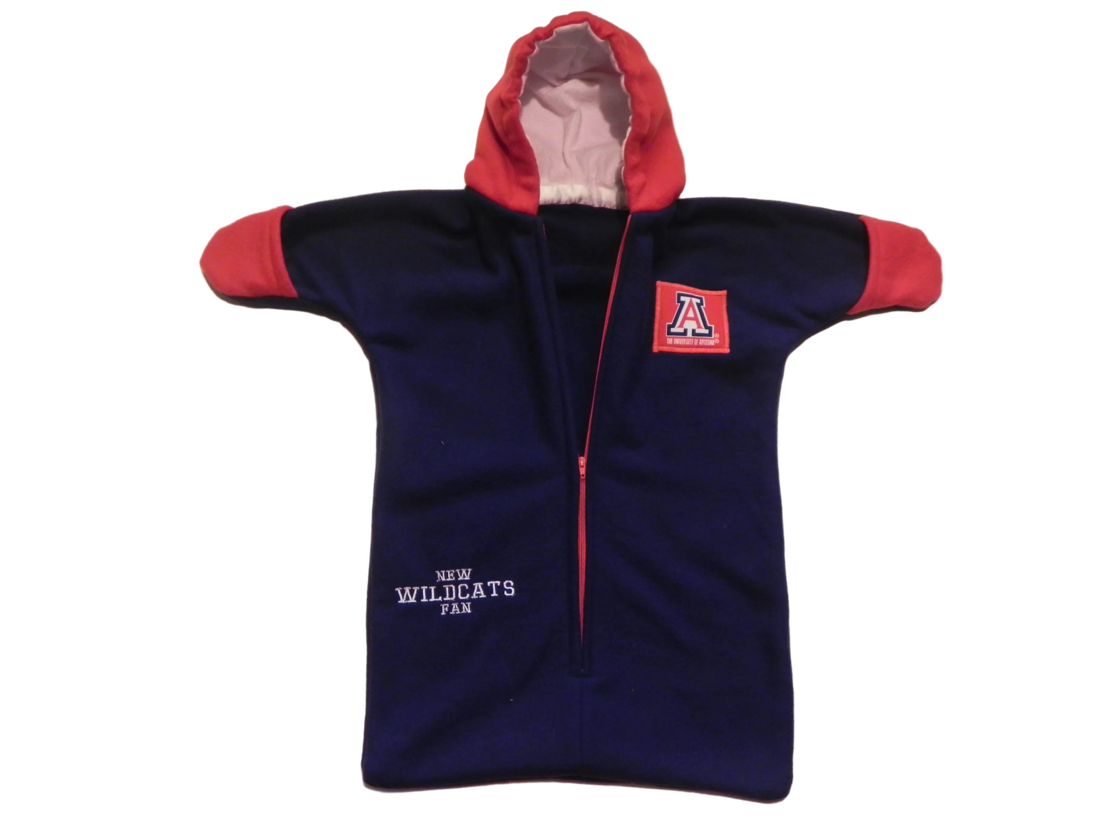 Handmade Arizona Wildcats Navy Blue Fleece Baby Bunting Coat 0-6M