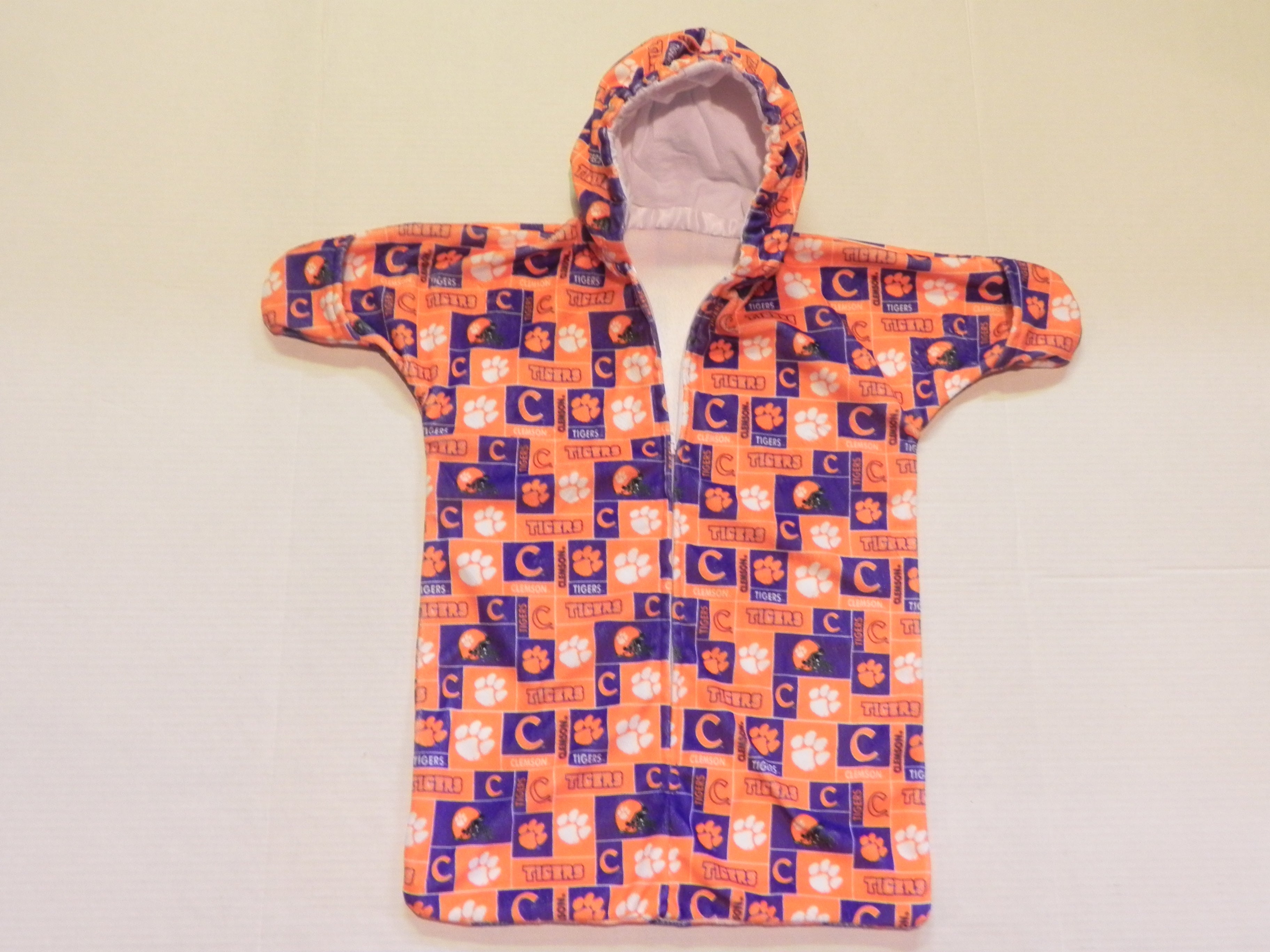 Handmade Clemson Tigers Printed Minky Baby Bunting Coat 0-6M