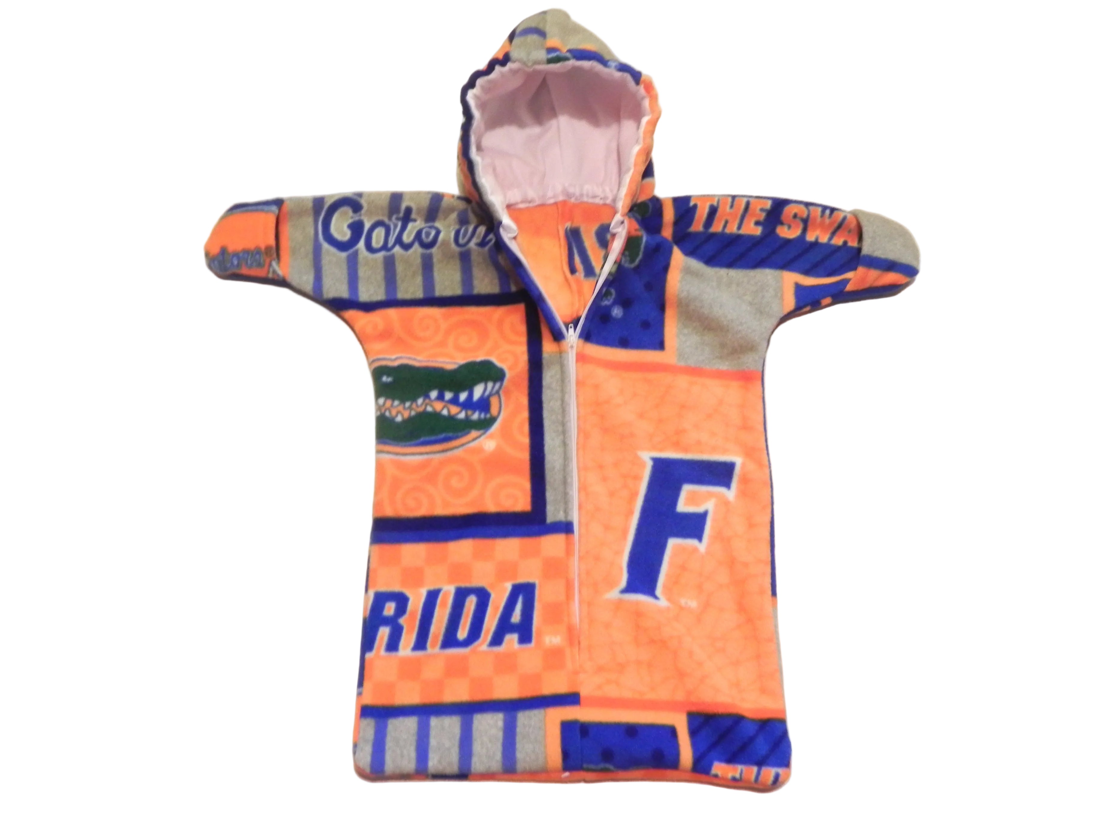 Handmade Florida Gators Printed Fleece Baby Bunting Coat 0-6M