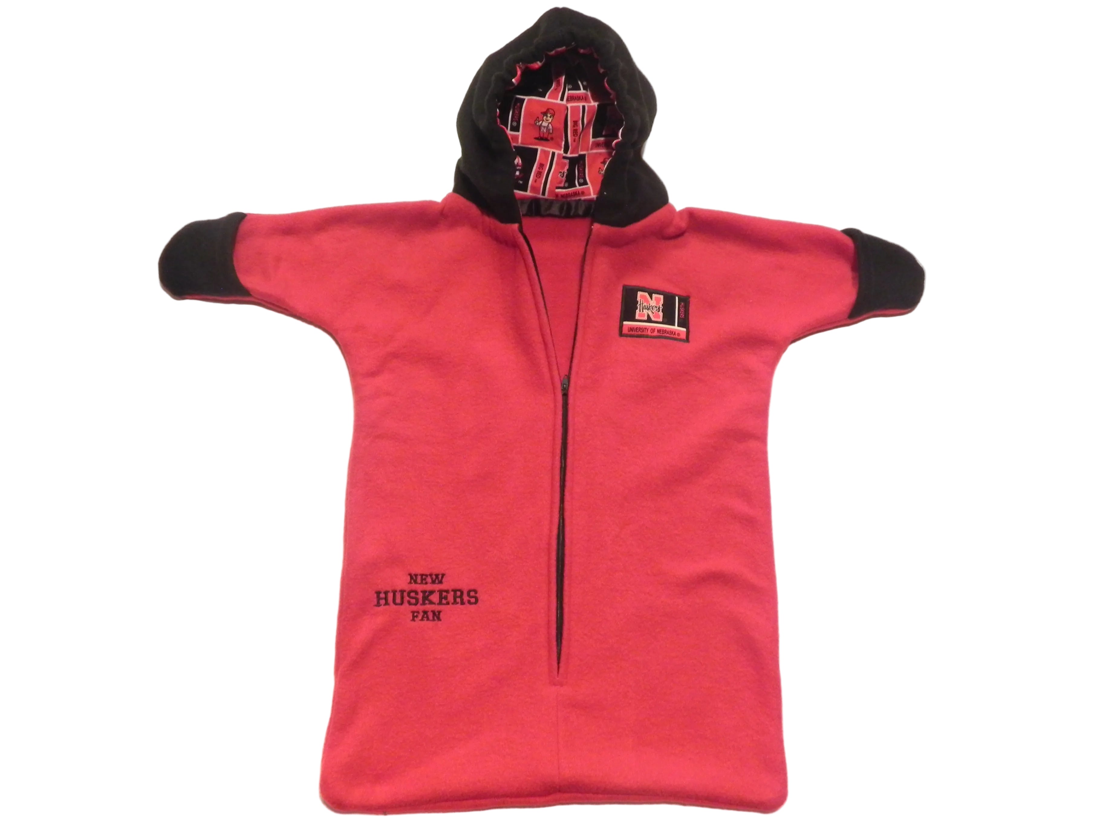 Handmade Nebraska Huskers Red Fleece Baby Bunting Coat 0-6M