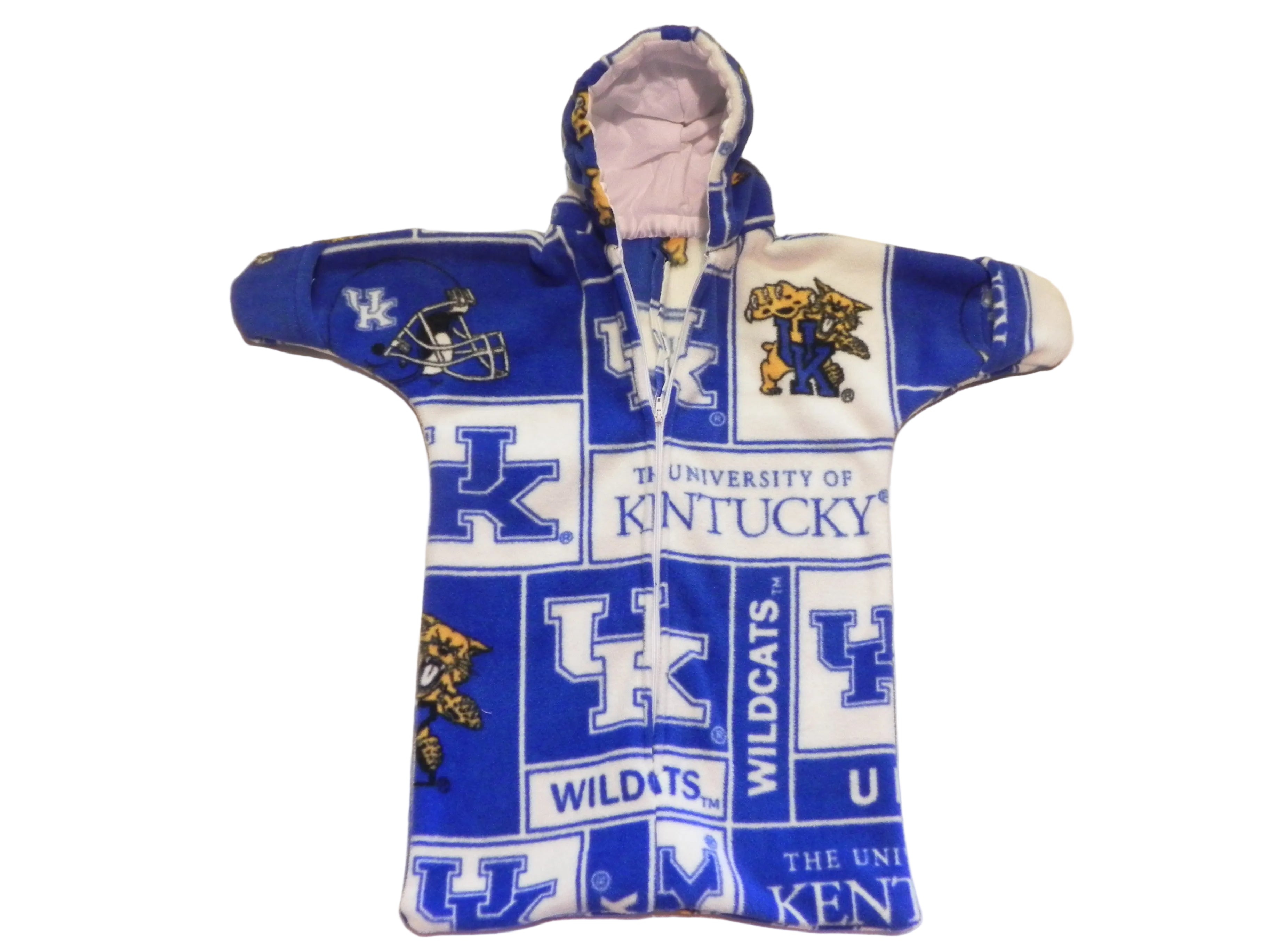 Handmade Kentucky Wildcats Printed Fleece Baby Bunting Coat 0-6M