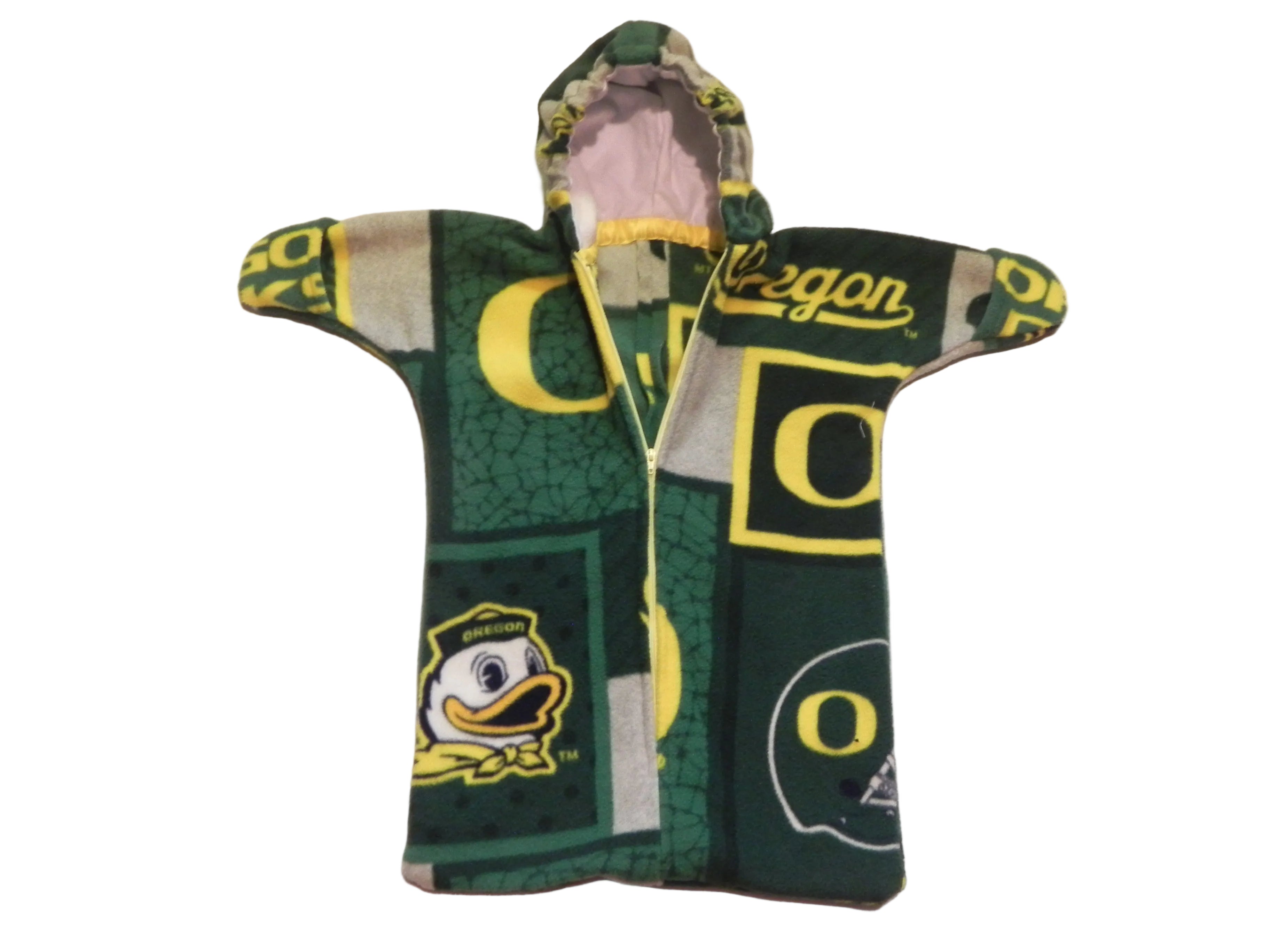 Handmade Oregon Ducks Printed Fleece Baby Bunting Coat 0-6M