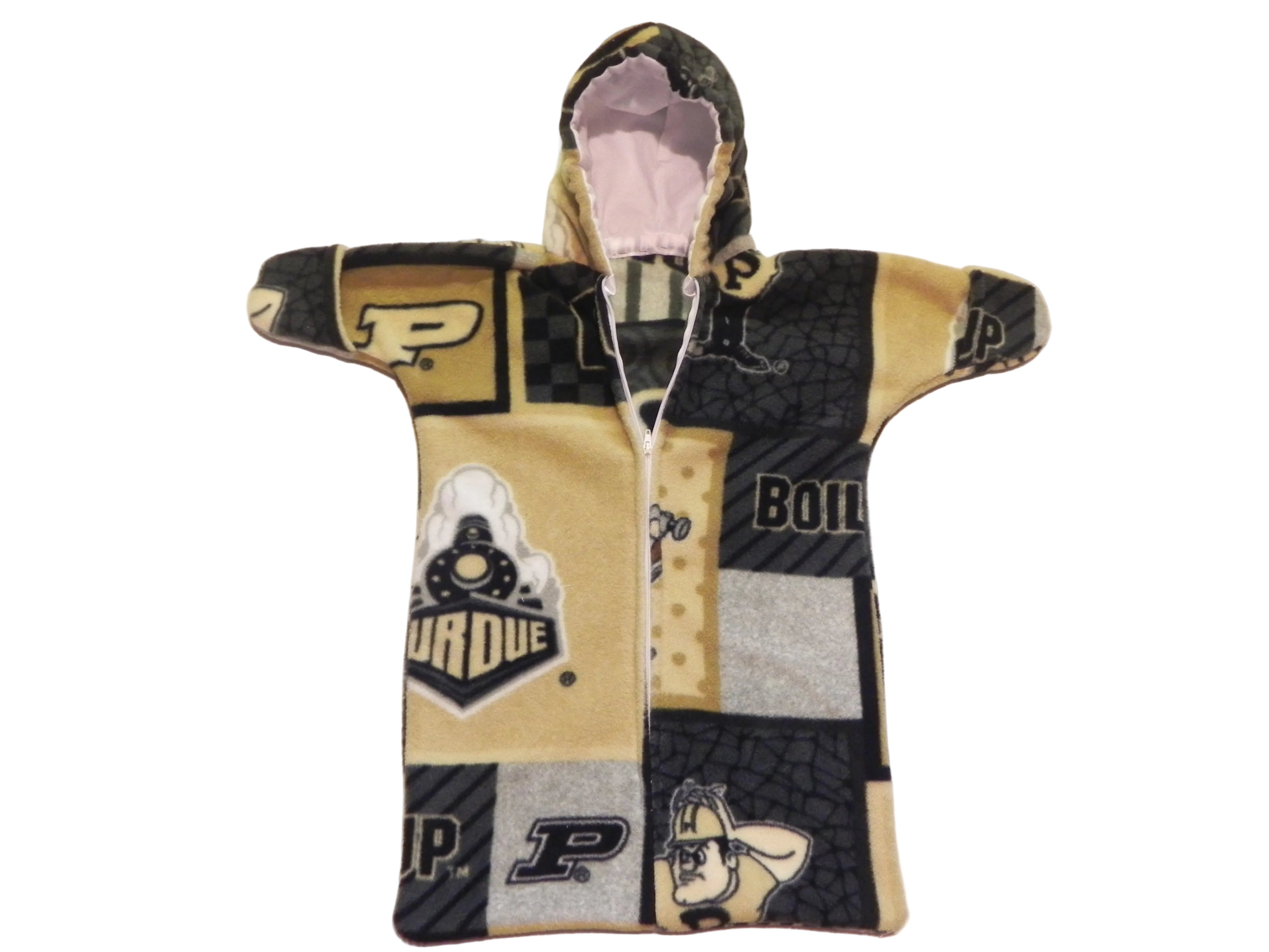 Handmade Purdue Boilmakers Printed Fleece Baby Bunting Coat 0-6M