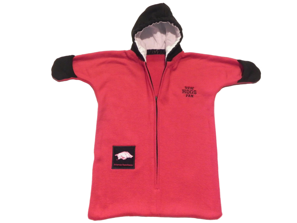 Handmade Ark. Razorbacks Red Fleece Baby Bunting Coat 0-6 Mo